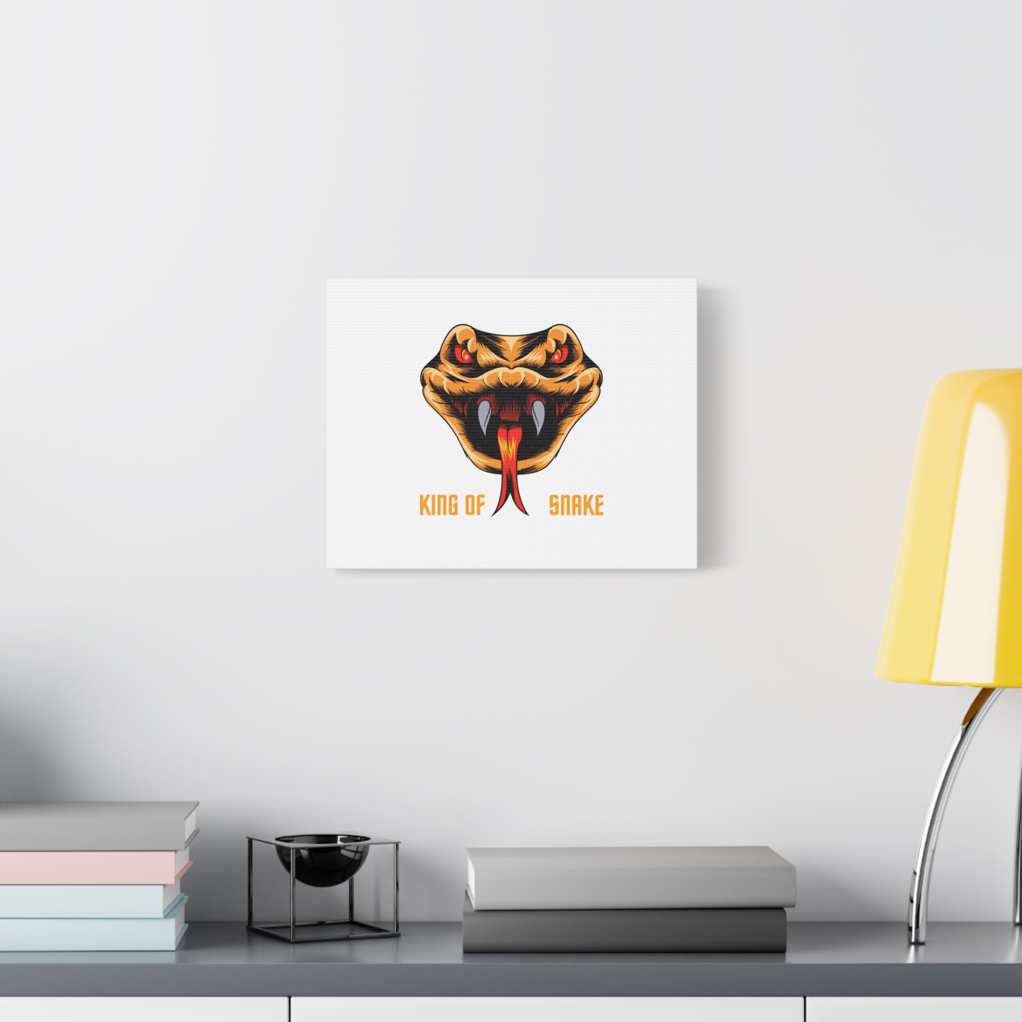 Snake Canvas Wall Art – "King of Snake" Fierce Cobra Head Matte Stretched Print