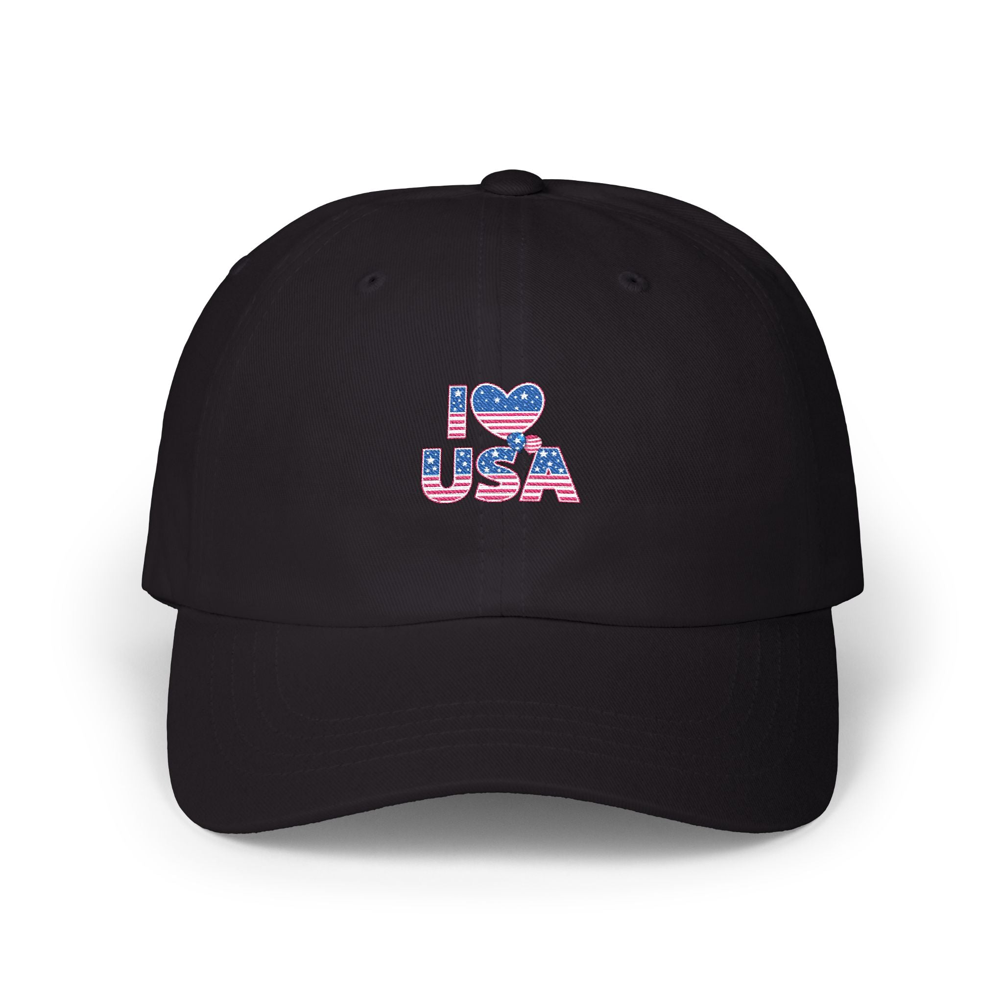 Patriotic USA Dad Cap — Small American Flag Embroidered Baseball Hat