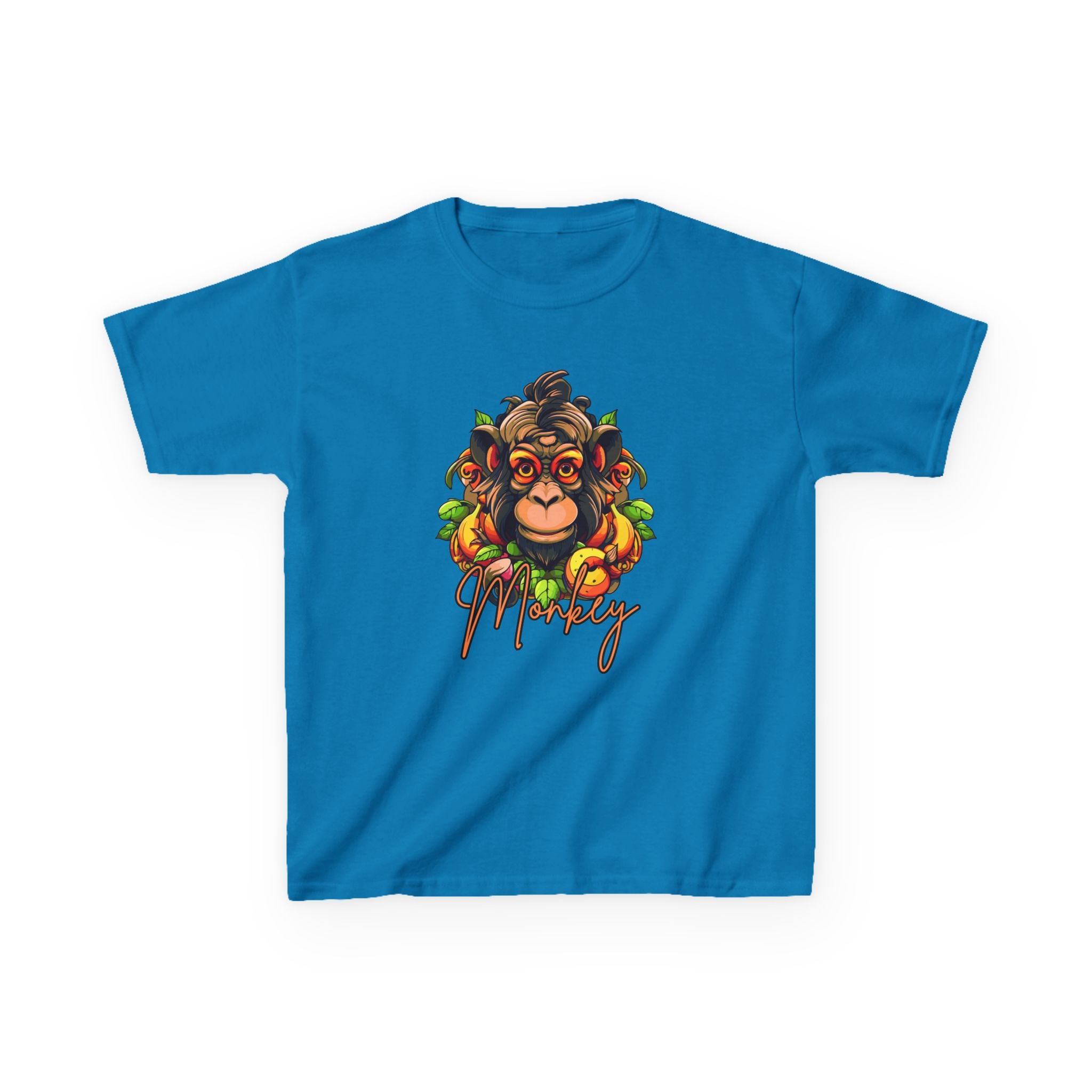 Kids Monkey Fruit Graphic Tee — Cute Tropical Chimp Design