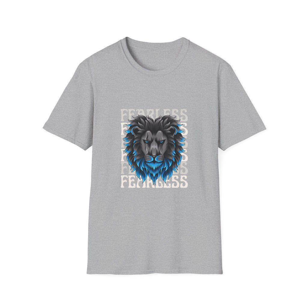 Lion Head T-Shirt — Bold Blue Mane Graphic Tee