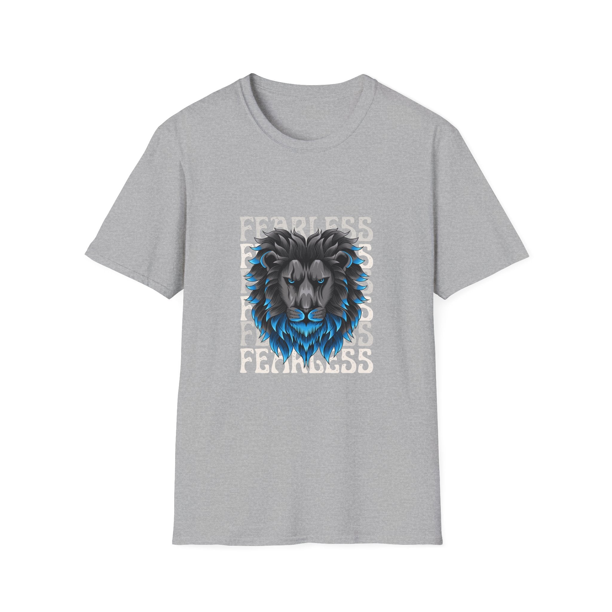 Lion Head T-Shirt — Bold Blue Mane Graphic Tee