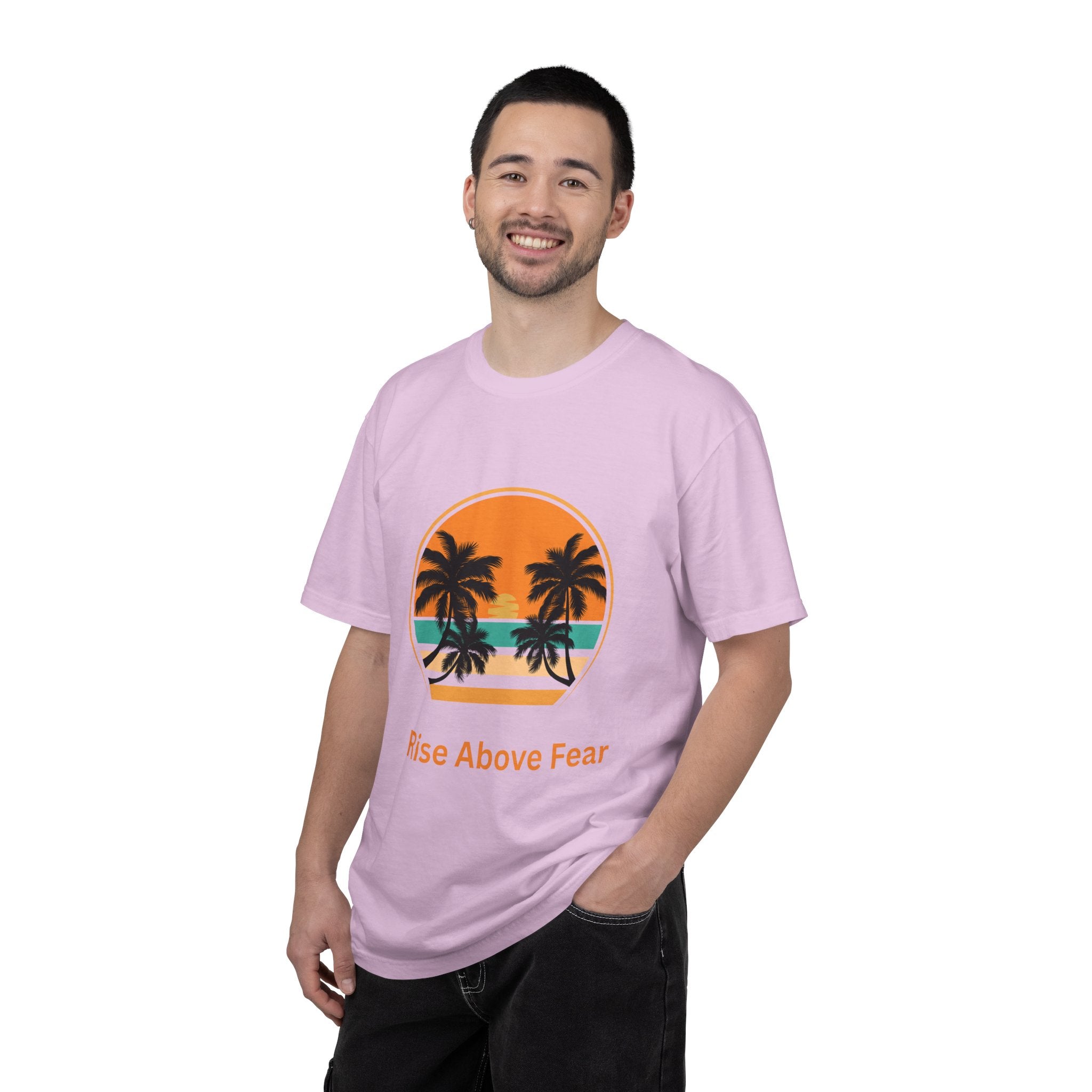 Rise Above Fear T-Shirt — Vintage Sunset Palm Tee