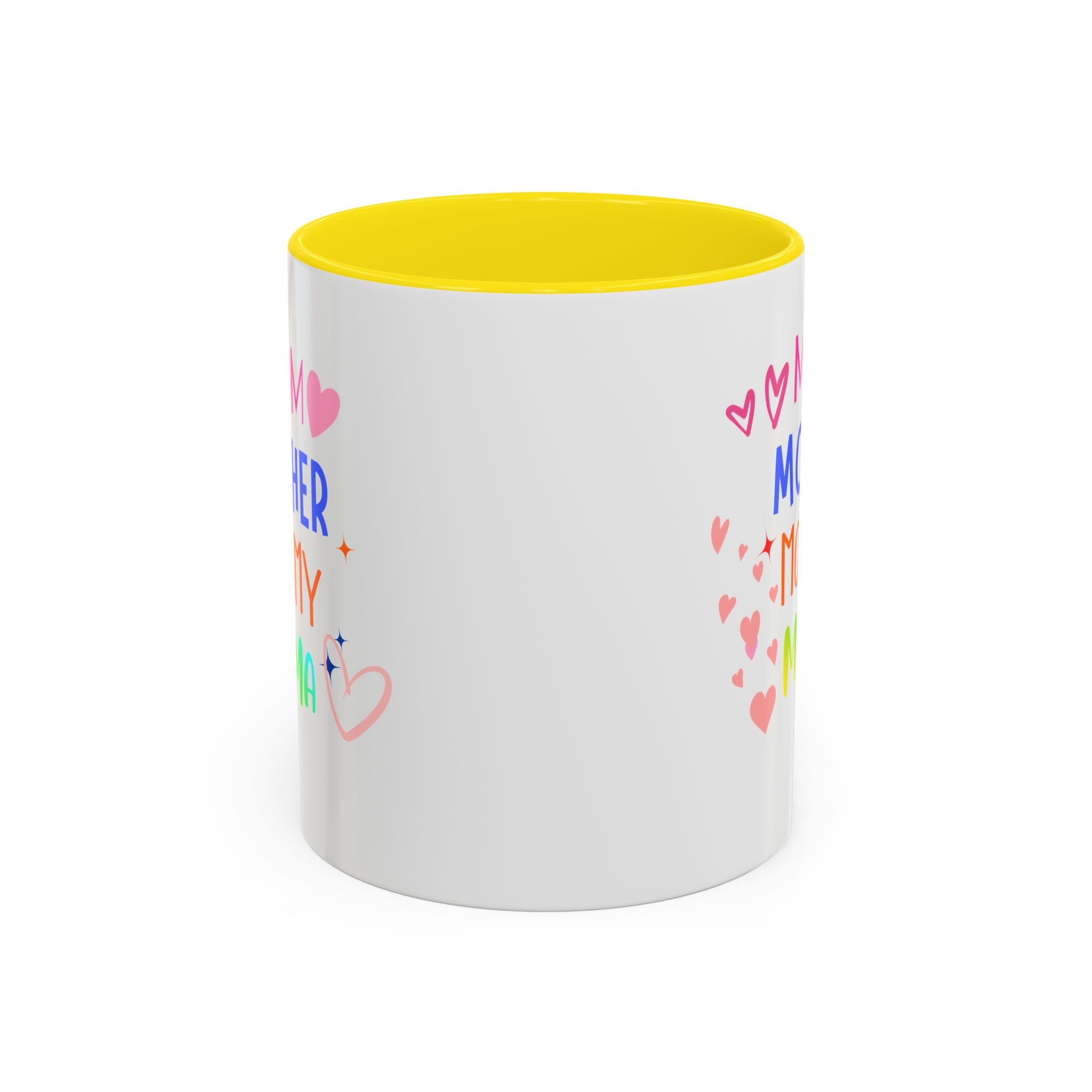 Mother/Mom Rainbow Accent Coffee Mug — 'Mom Mother Mommy Mama' Gift for Mother's Day