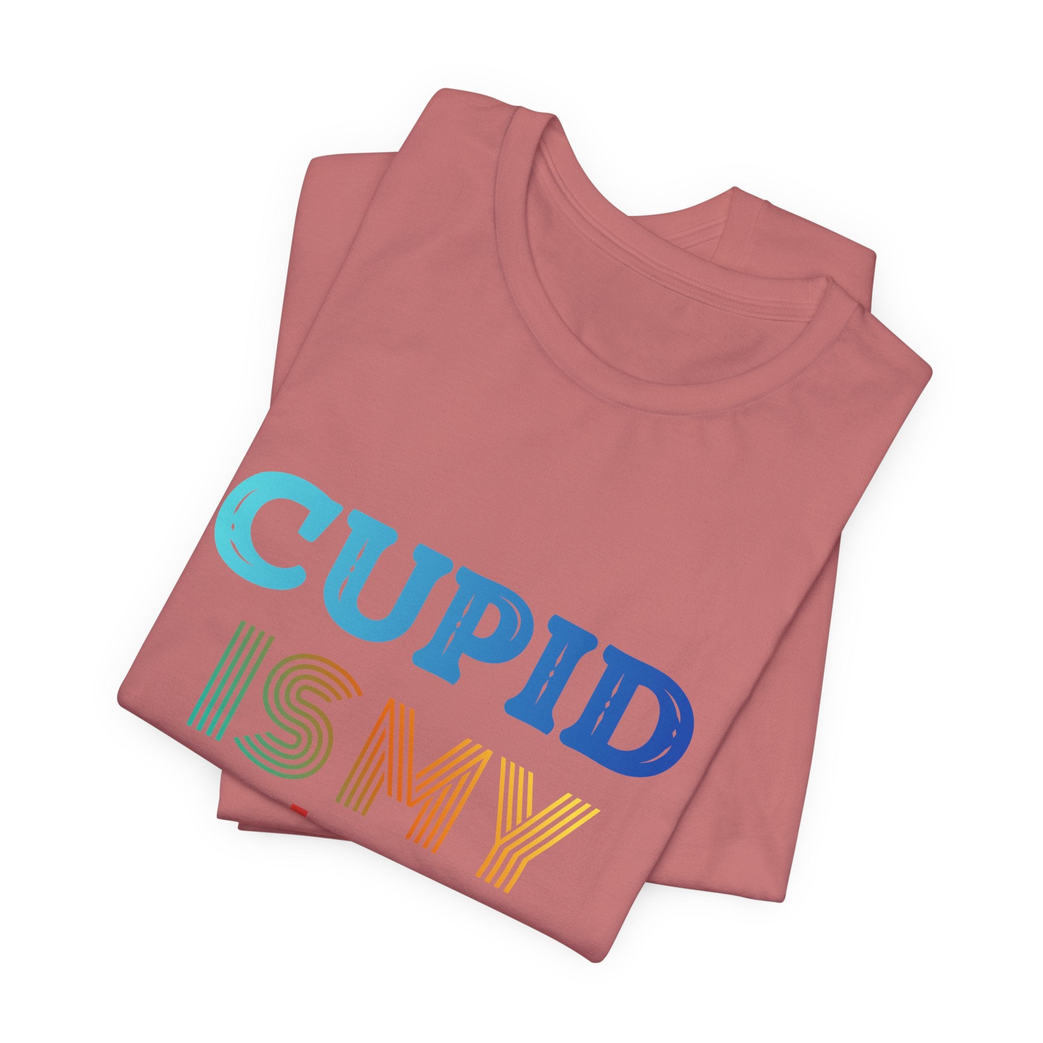 Cupid Is My Bestie Tee - Rainbow Valentine Graphic T-Shirt