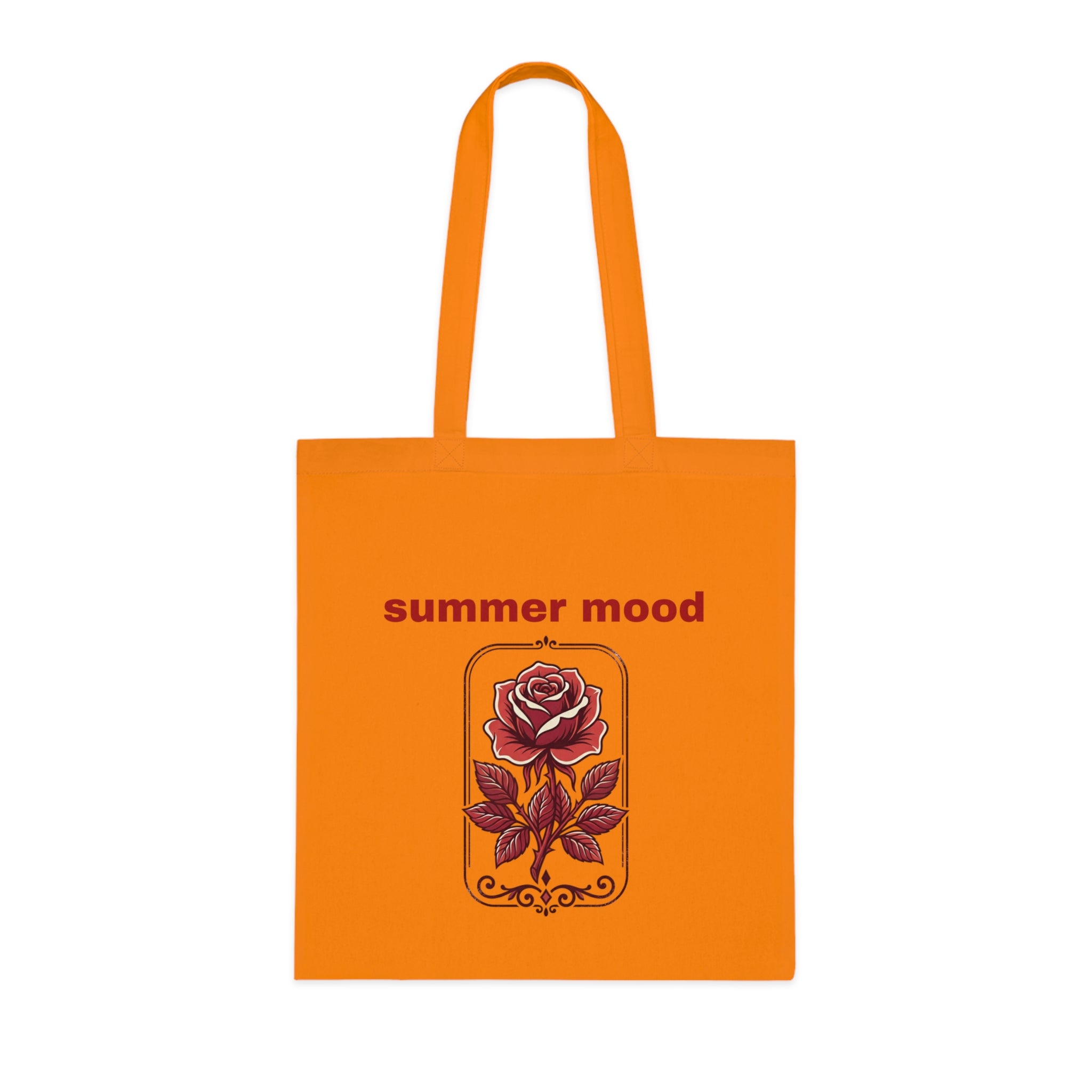 Summer Mood Floral Tote Bag – Retro Rose Cotton Tote