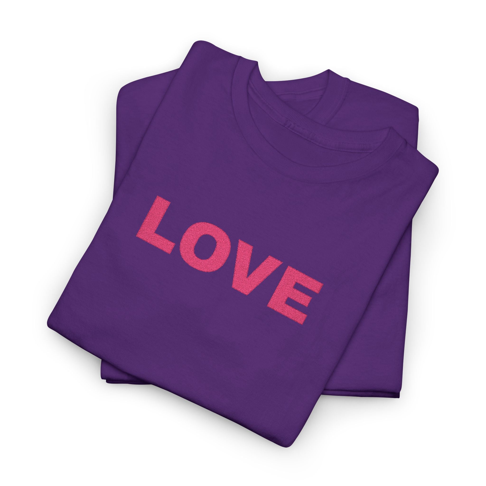 LOVE Glitter Text T-Shirt — Women's Pink Sparkle Tee for Valentine's Day