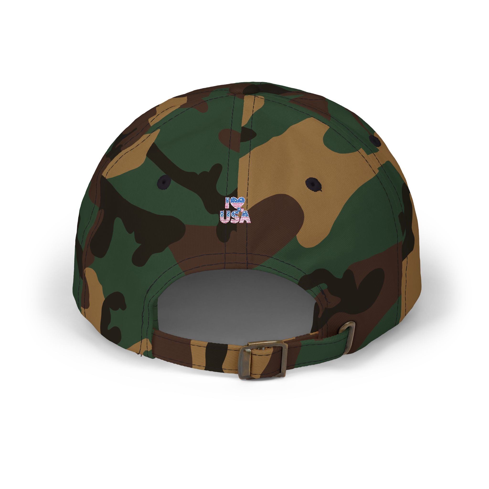 Patriotic USA Dad Cap — Small American Flag Embroidered Baseball Hat