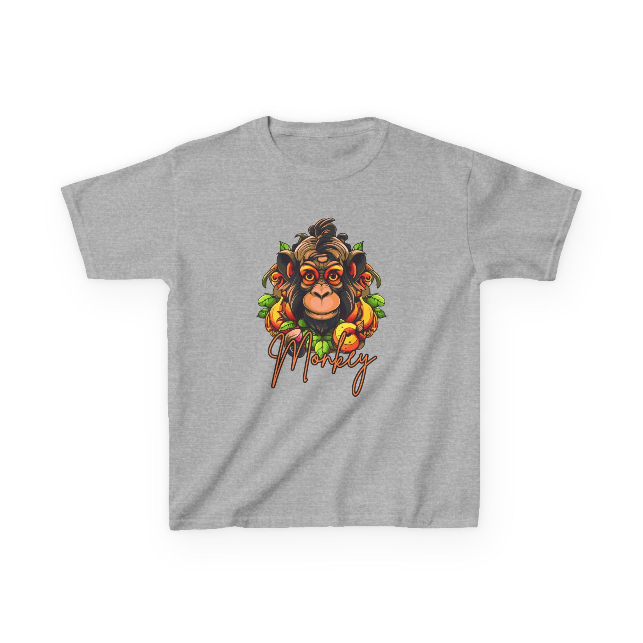 Kids Monkey Fruit Graphic Tee — Cute Tropical Chimp Design