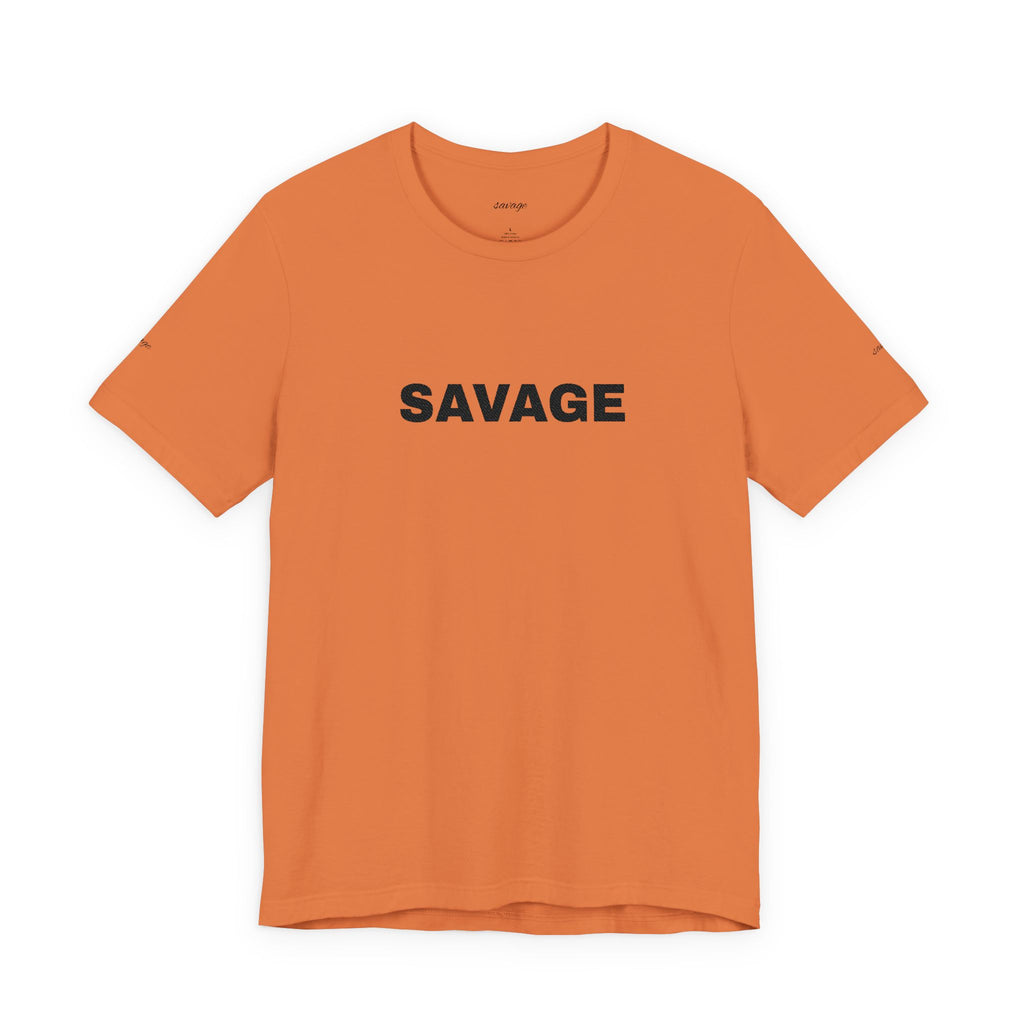 Savage Graphic Tee - Bold Text White T-Shirt