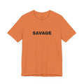 Savage Graphic Tee - Bold Text White T-Shirt