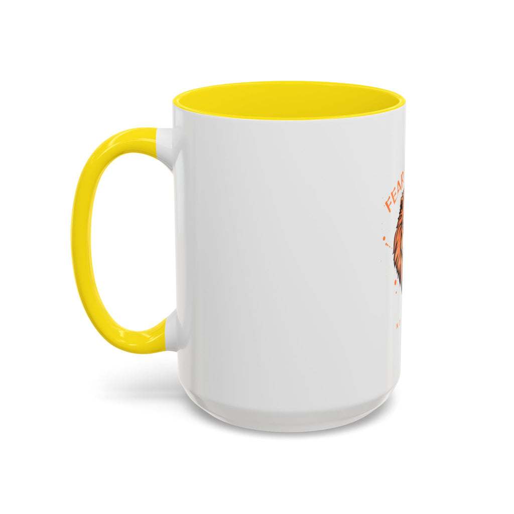 Fear Nothing Lion Accent Coffee Mug — Inspirational No Limits Motivational Gift