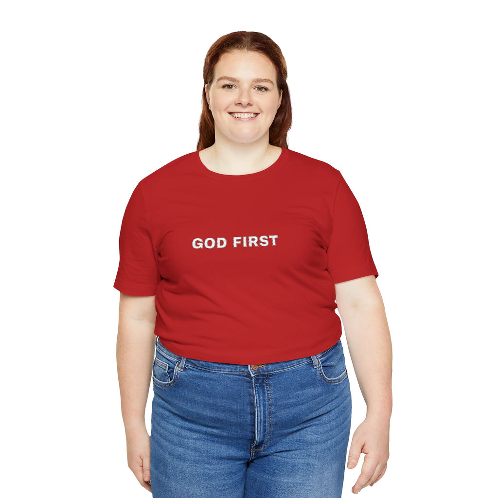 God First T-Shirt – Floral Lettering Christian Tee