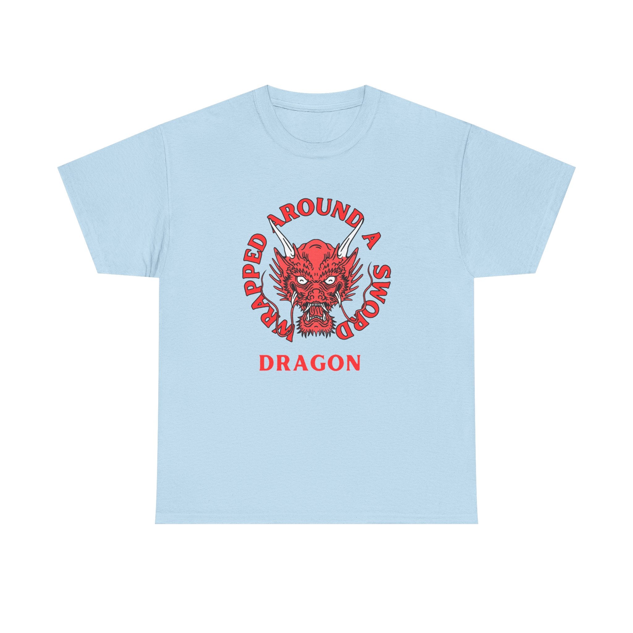 Dragon Tee — 'Wrapped Around a Sword' Red Dragon Graphic T-Shirt