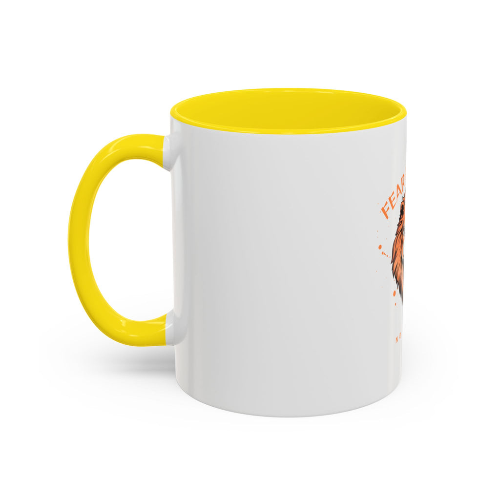 Fear Nothing Lion Accent Coffee Mug — Inspirational No Limits Motivational Gift