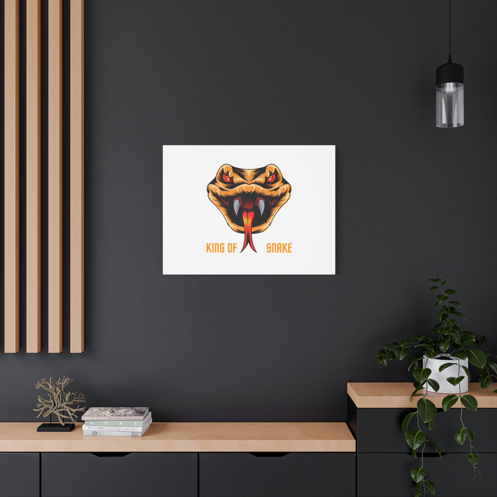 Snake Canvas Wall Art – "King of Snake" Fierce Cobra Head Matte Stretched Print