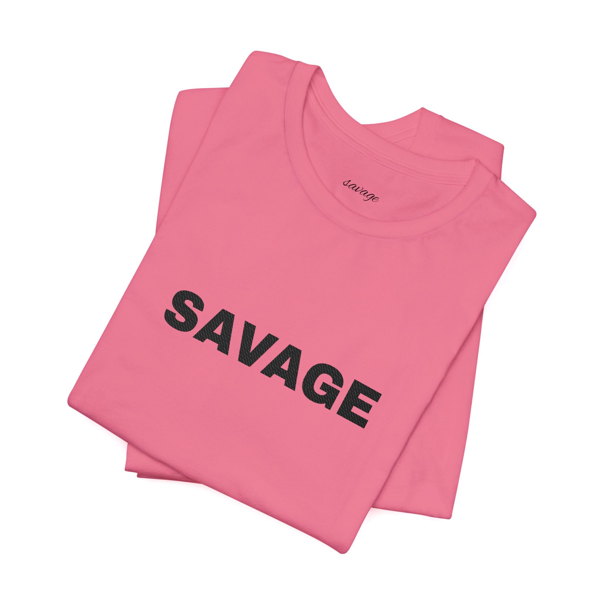 Savage Graphic Tee - Bold Text White T-Shirt