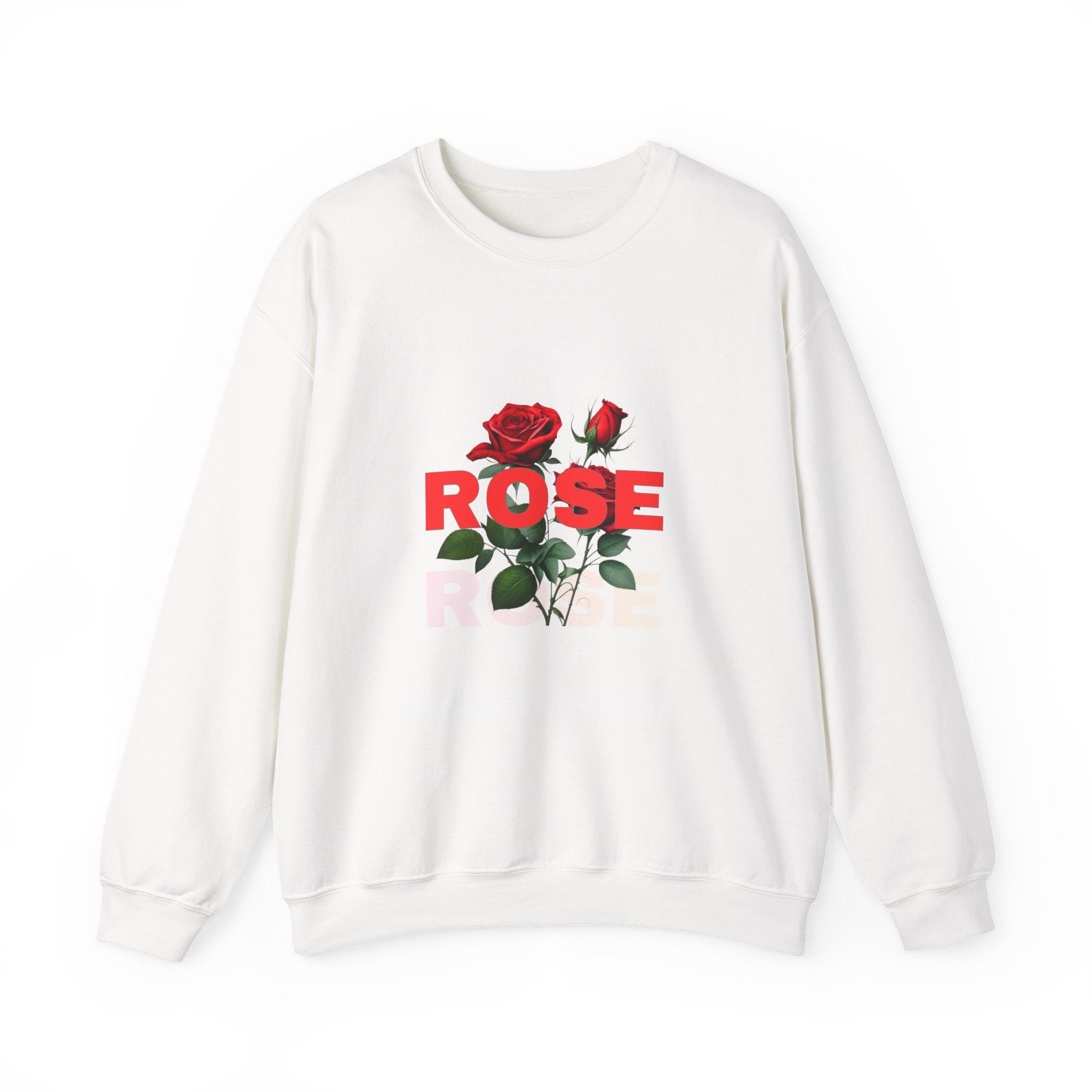 Rose Graphic Sweatshirt - Red Rose Floral Crewneck
