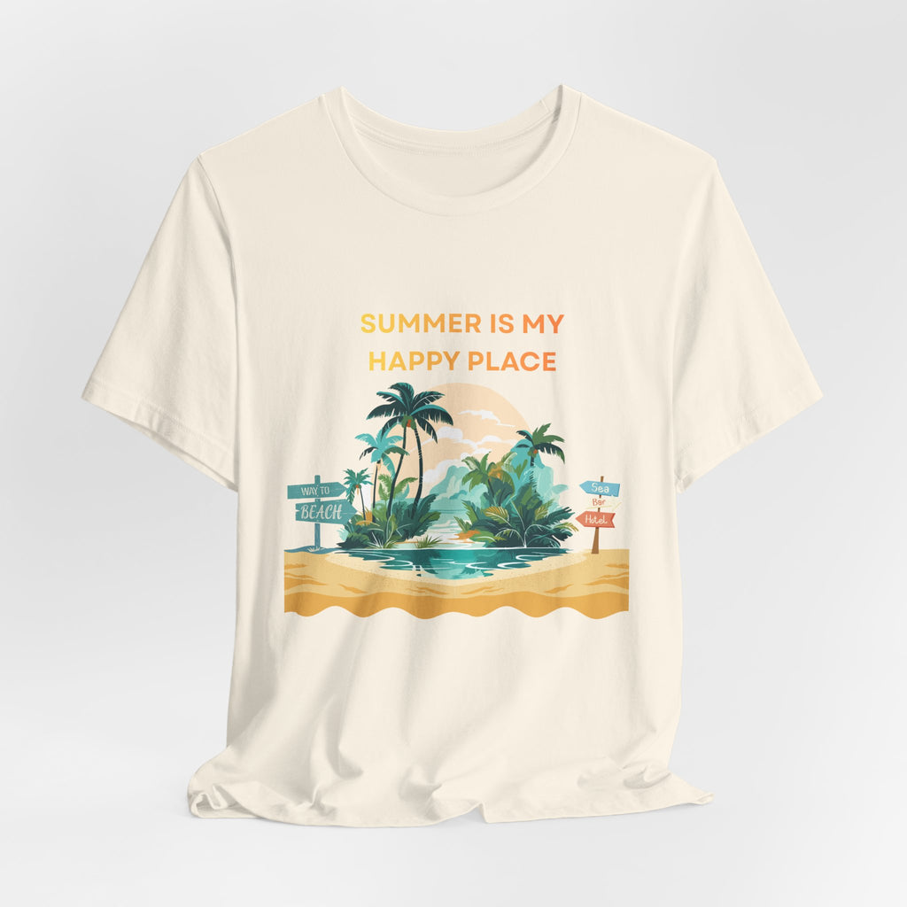 Summer Vibes Beach T-Shirt - "Summer Is My Happy Place" Graphic Tee