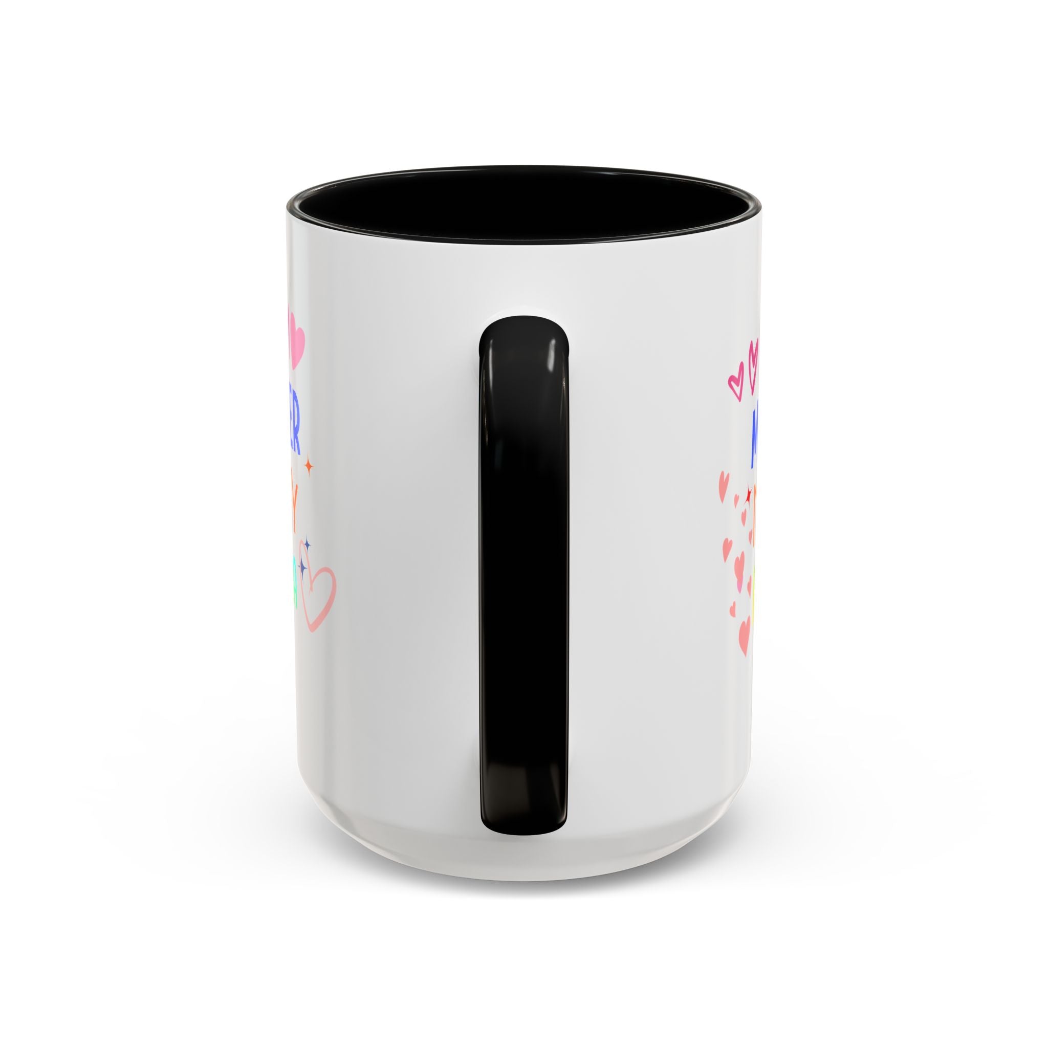 Mother/Mom Rainbow Accent Coffee Mug — 'Mom Mother Mommy Mama' Gift for Mother's Day