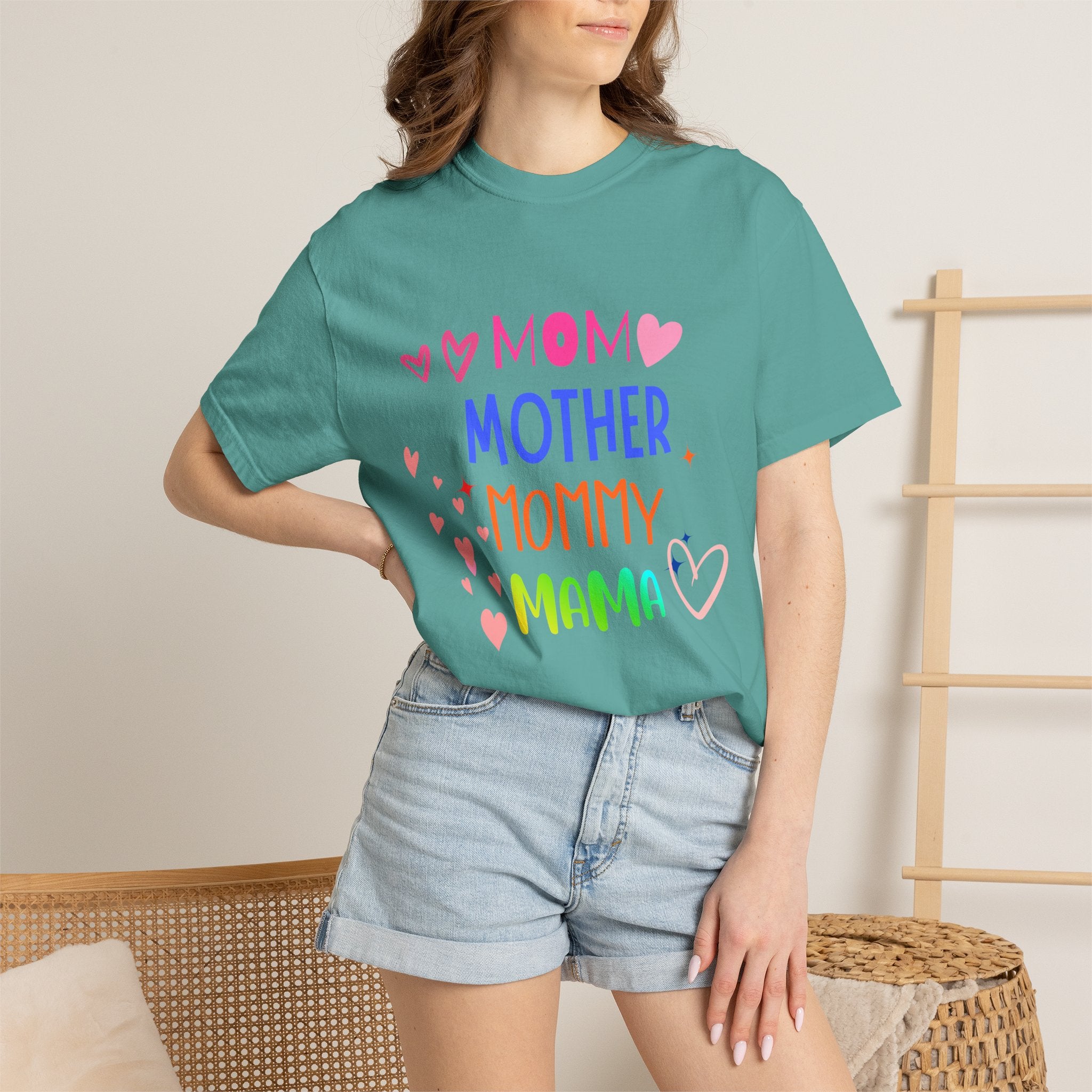 Mom • Mother • Mommy • Mama Colorful Hearts T-Shirt — Mother's Day Gift