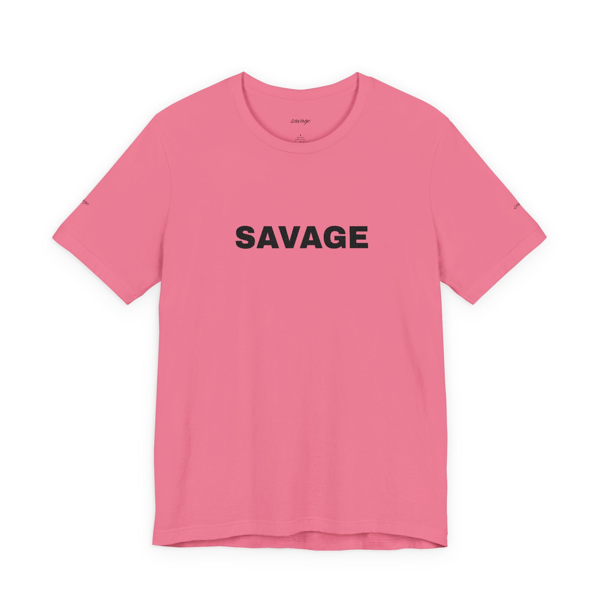 Savage Graphic Tee - Bold Text White T-Shirt
