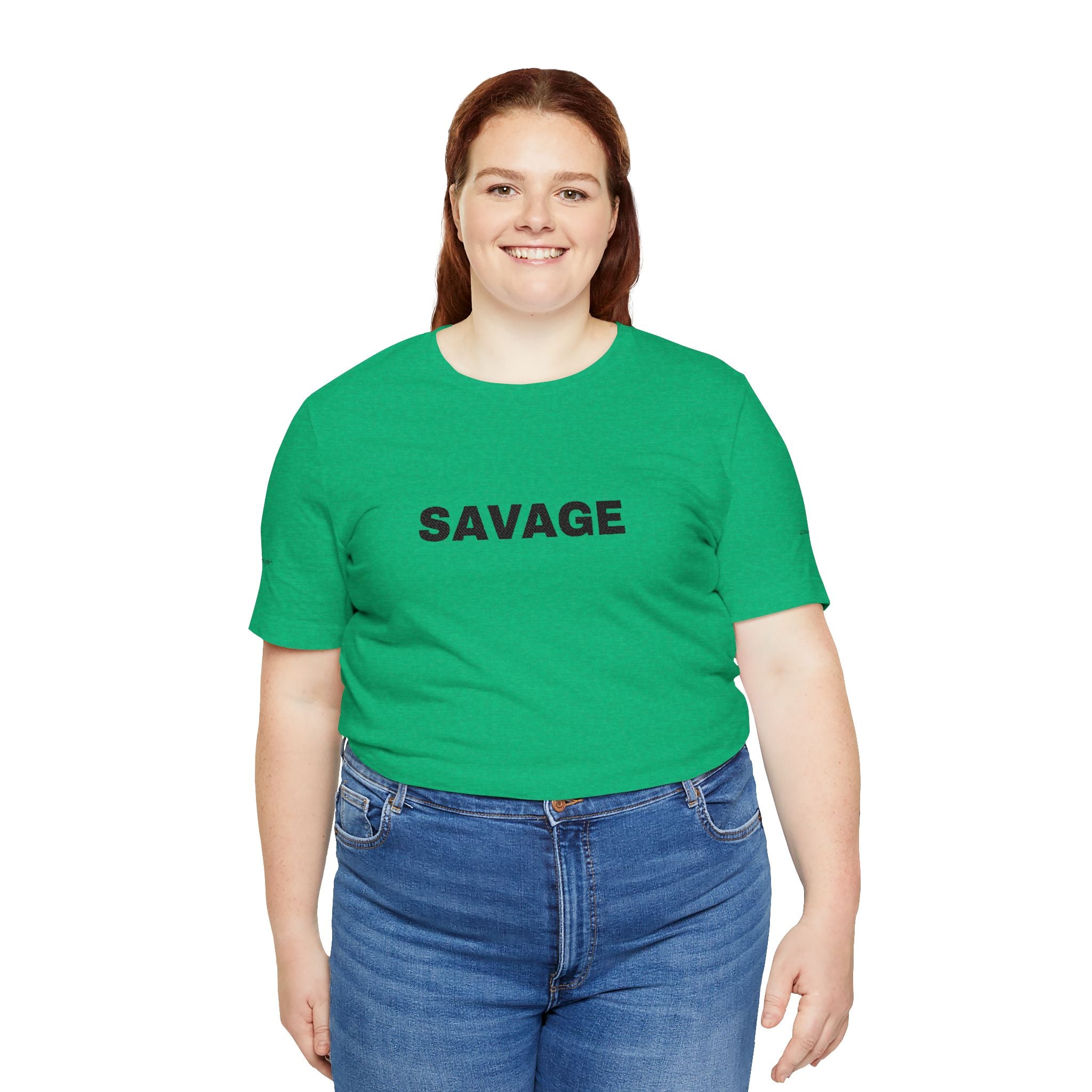 Savage Graphic Tee - Bold Text White T-Shirt