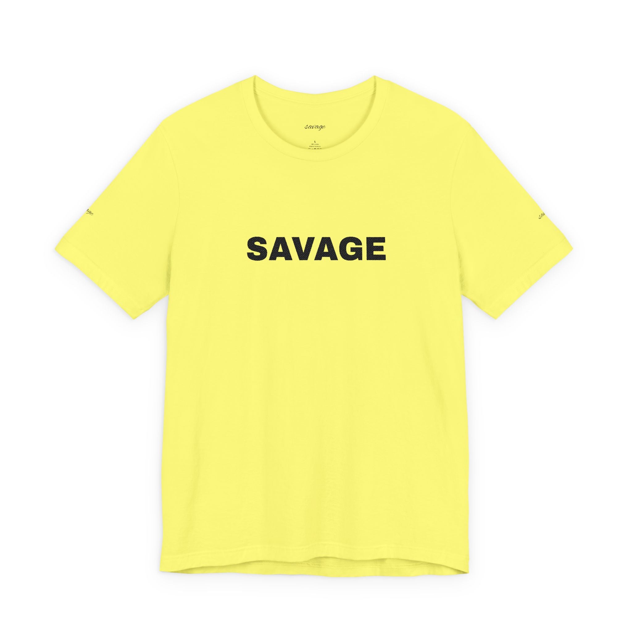 Savage Graphic Tee - Bold Text White T-Shirt