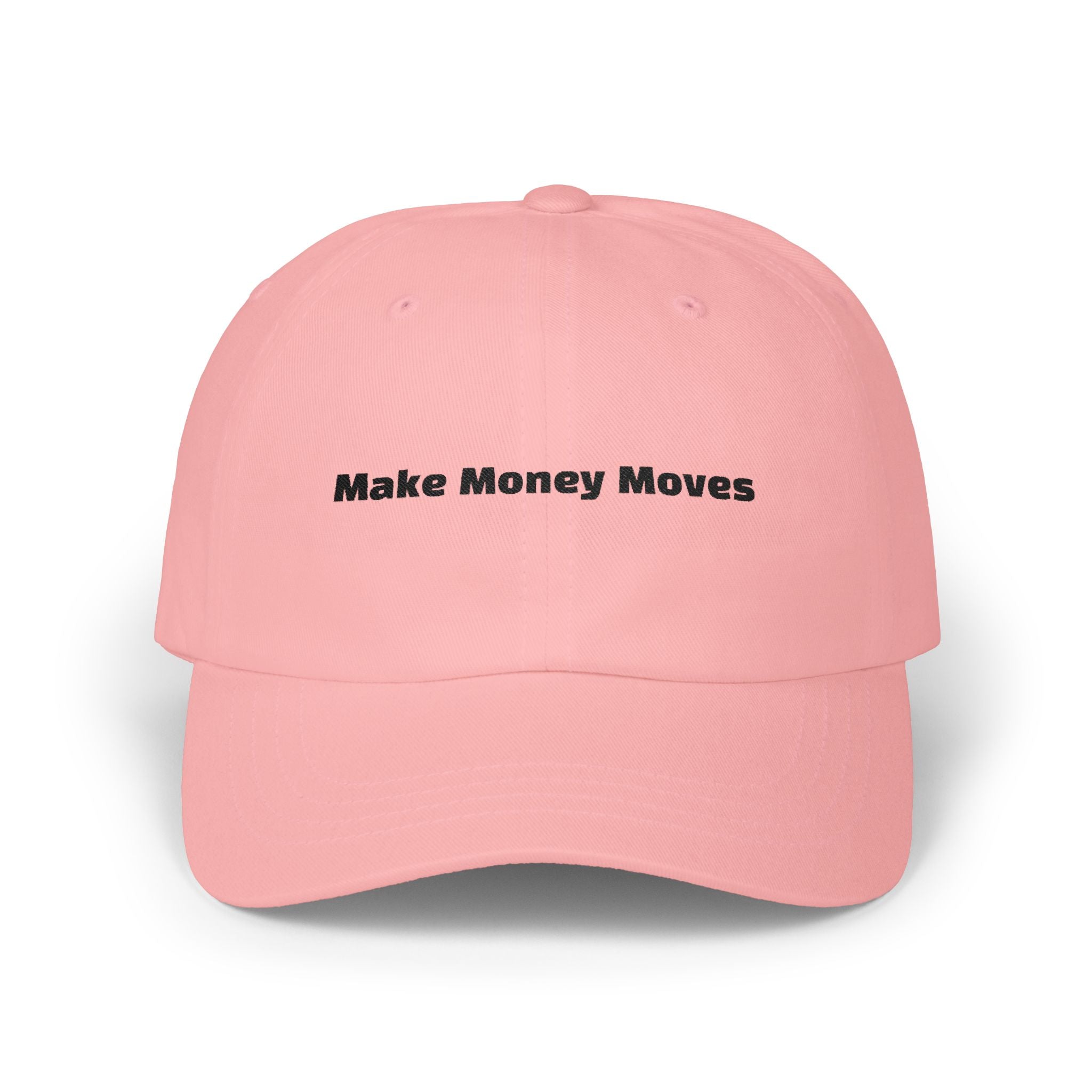Make Money Moves Dad Cap — White Embroidered 'Make Money Moves' Front & 'Mindset' Back
