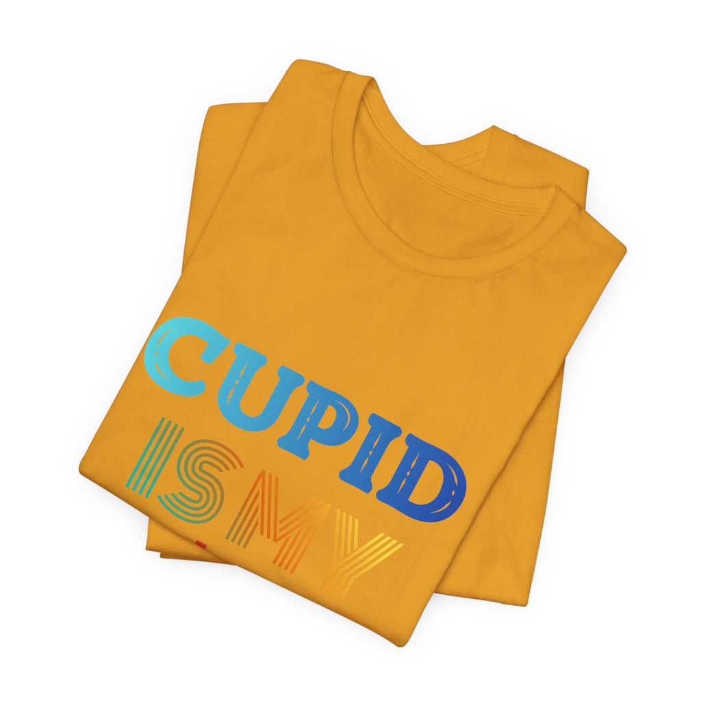 Cupid Is My Bestie Tee - Rainbow Valentine Graphic T-Shirt