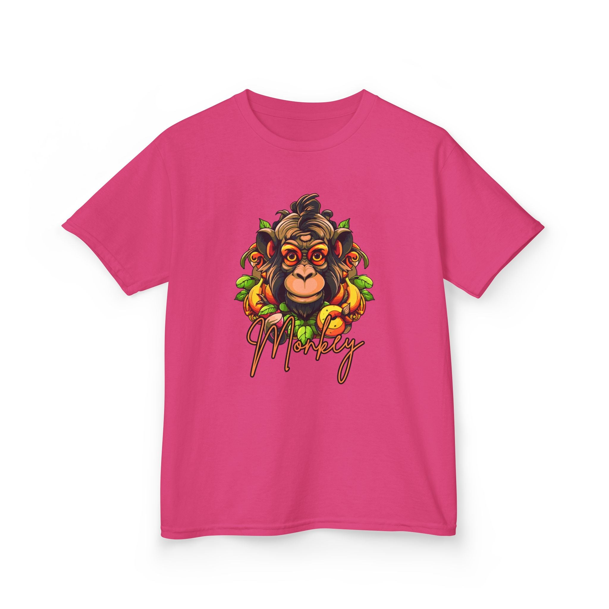 Kids Monkey Fruit Graphic Tee — Cute Tropical Chimp Design