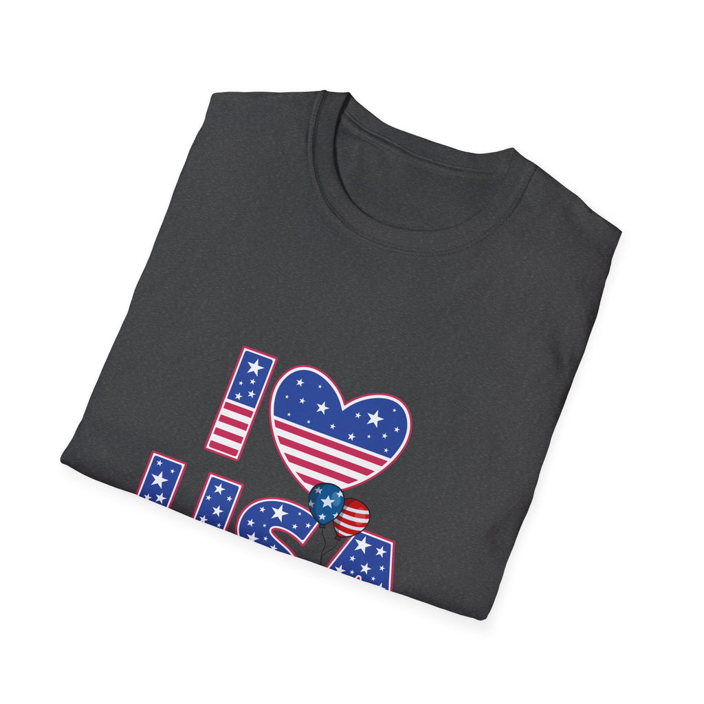I Heart USA T-Shirt — Patriotic American Flag Tee for 4th of July