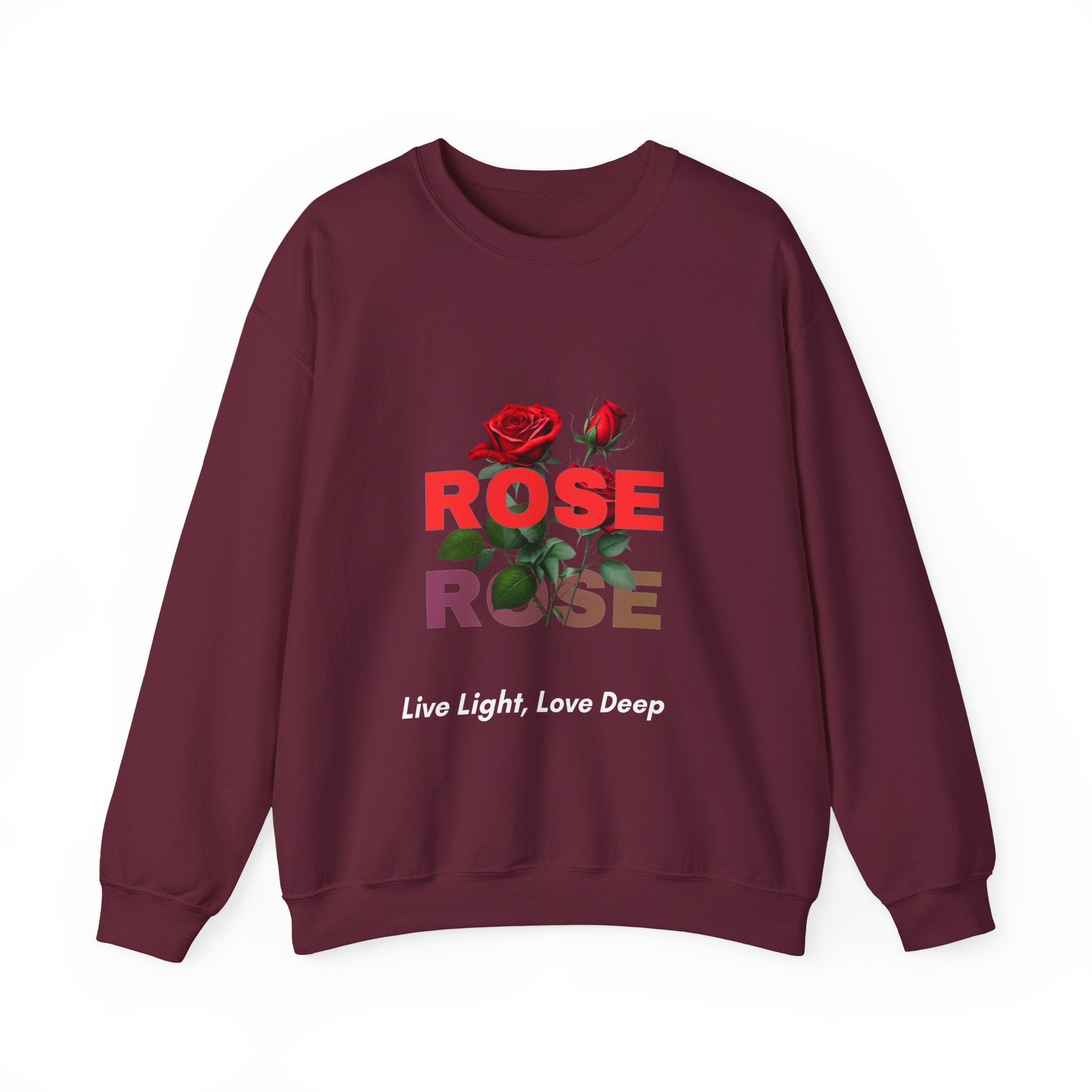 Rose Graphic Sweatshirt - Red Rose Floral Crewneck