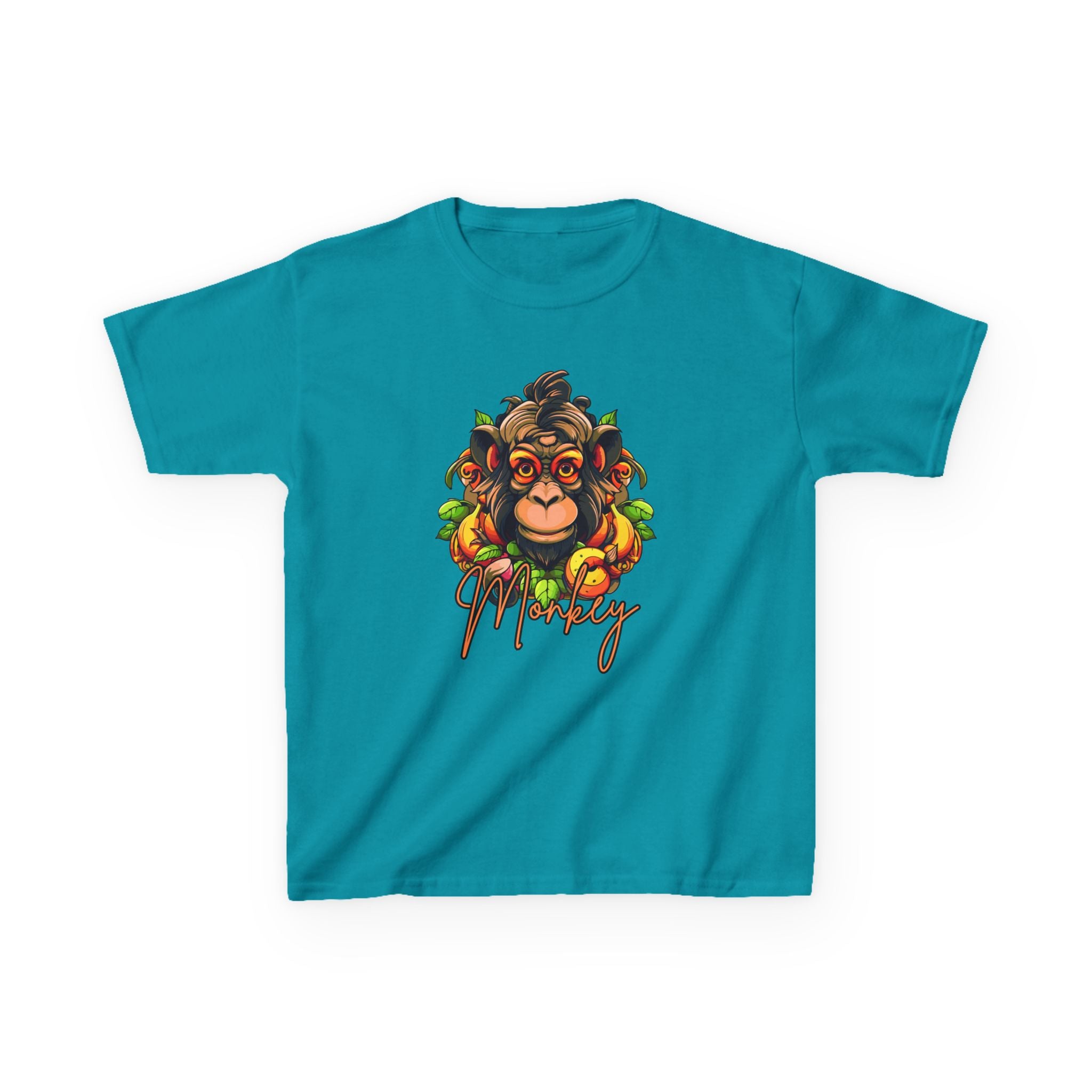 Kids Monkey Fruit Graphic Tee — Cute Tropical Chimp Design