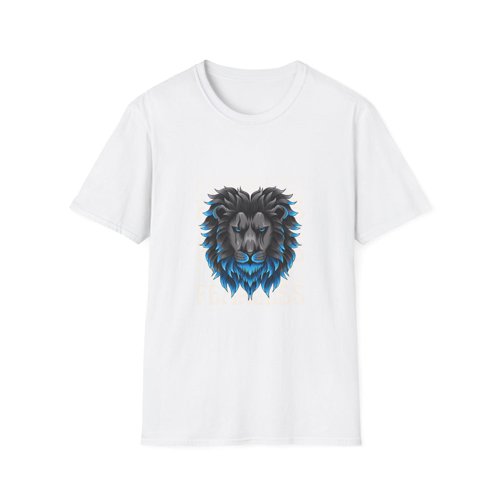 Lion Head T-Shirt — Bold Blue Mane Graphic Tee