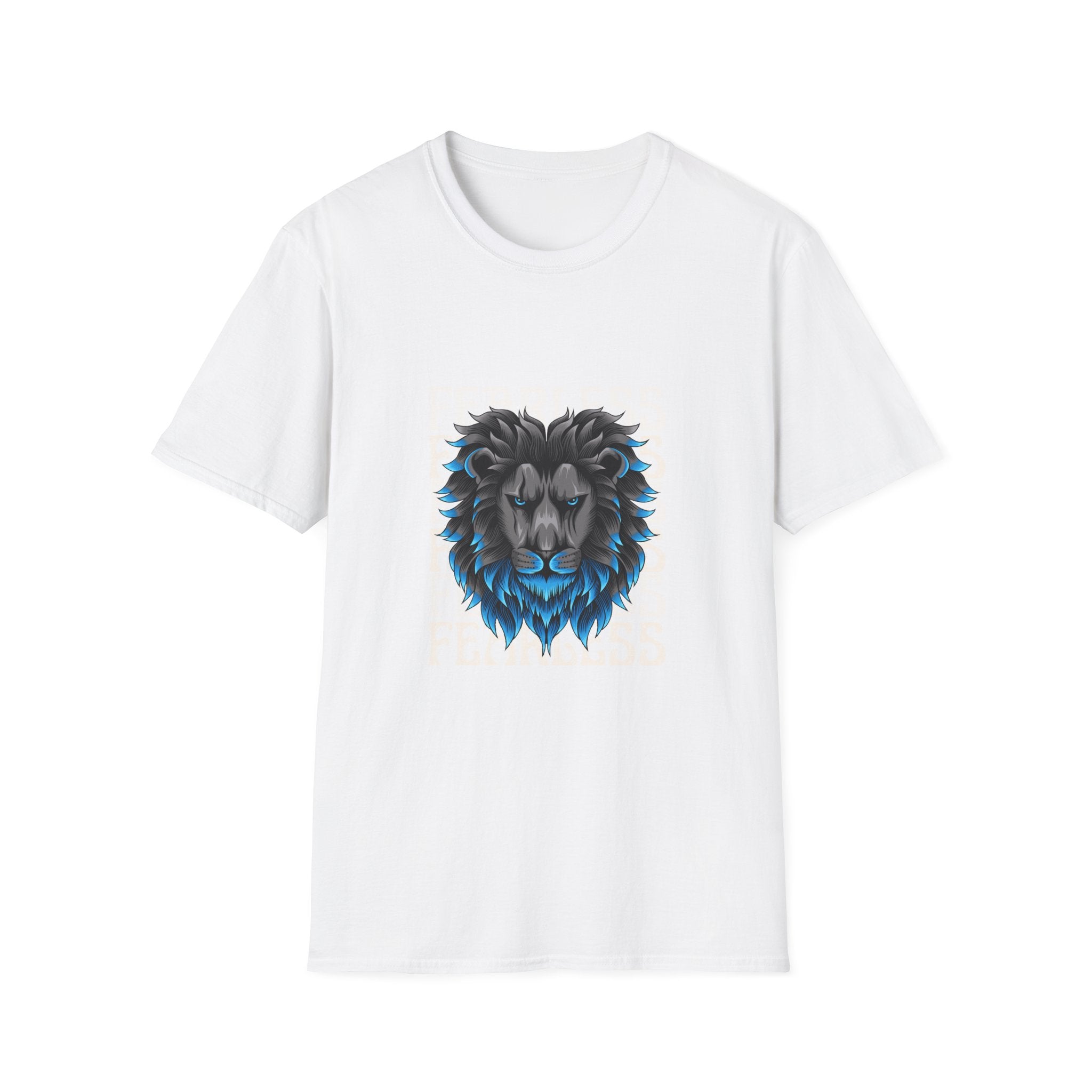 Lion Head T-Shirt — Bold Blue Mane Graphic Tee