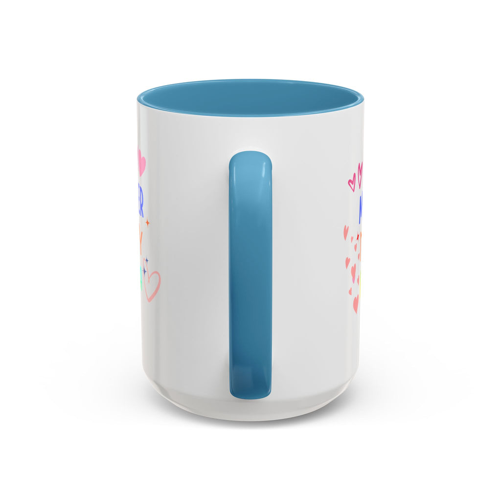 Mother/Mom Rainbow Accent Coffee Mug — 'Mom Mother Mommy Mama' Gift for Mother's Day