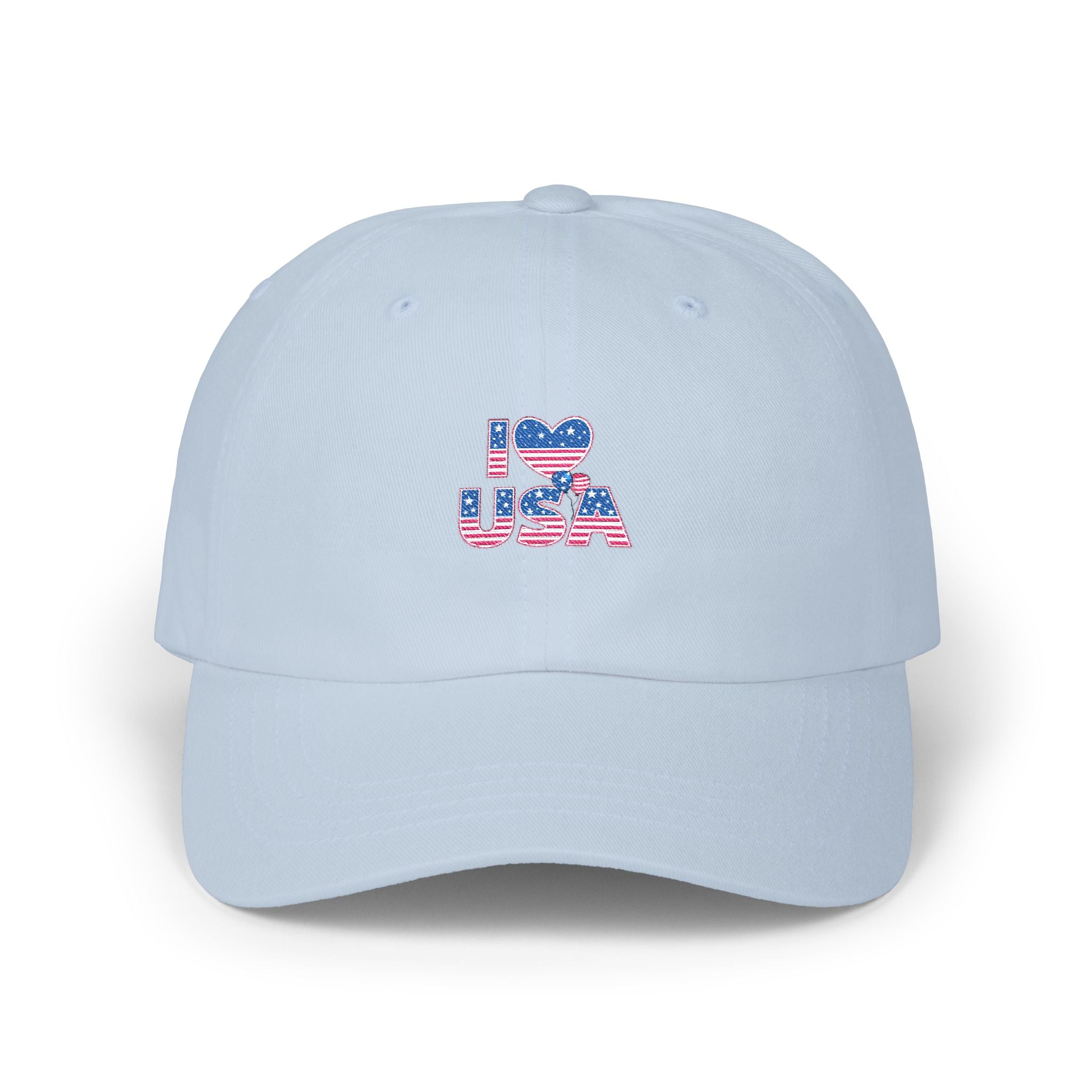 Patriotic USA Dad Cap — Small American Flag Embroidered Baseball Hat