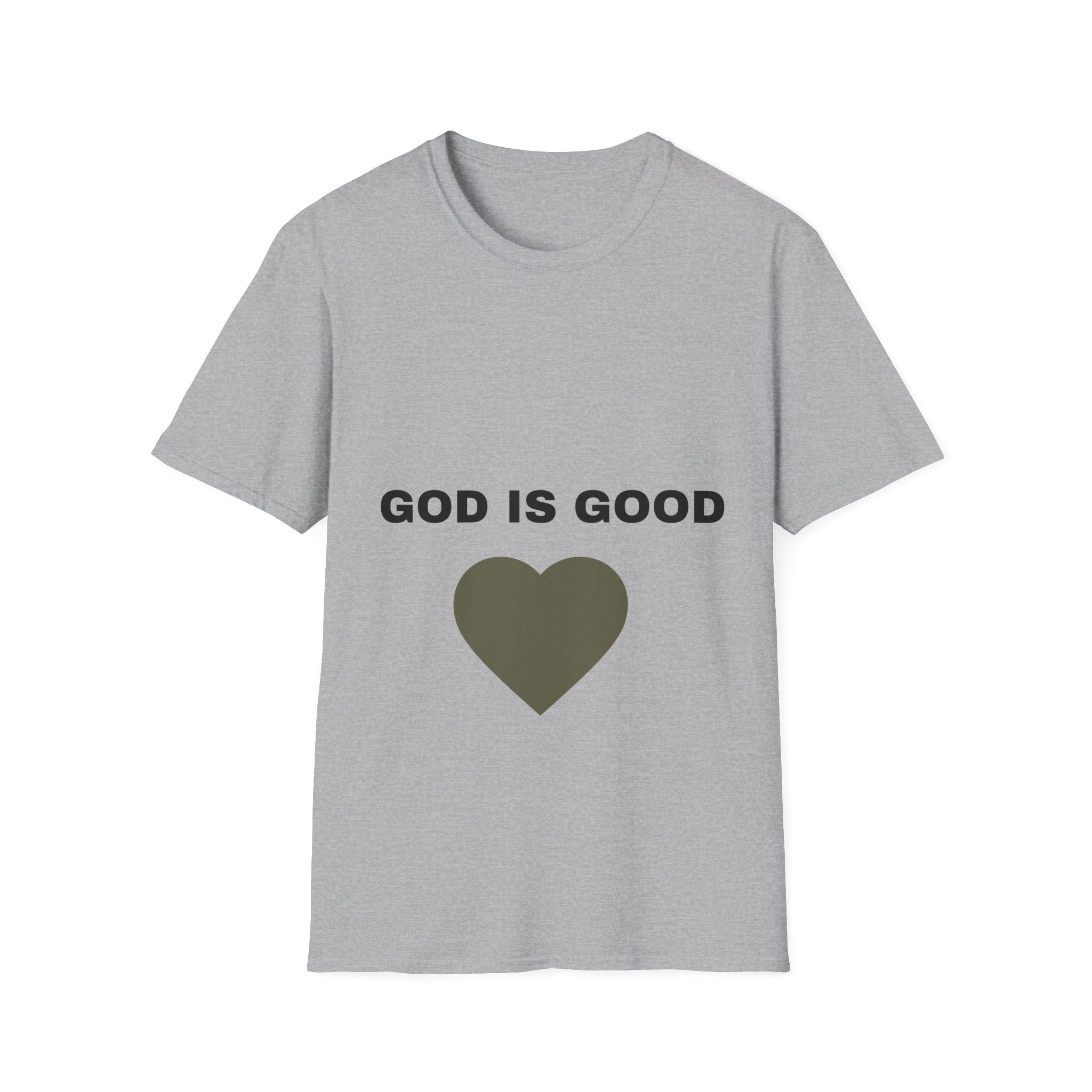 God Is Good Heart T‑Shirt – "God Answers Prayers" Christian Faith Tee