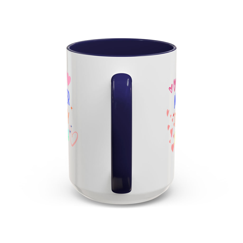 Mother/Mom Rainbow Accent Coffee Mug — 'Mom Mother Mommy Mama' Gift for Mother's Day