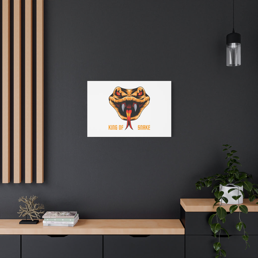 Snake Canvas Wall Art – "King of Snake" Fierce Cobra Head Matte Stretched Print
