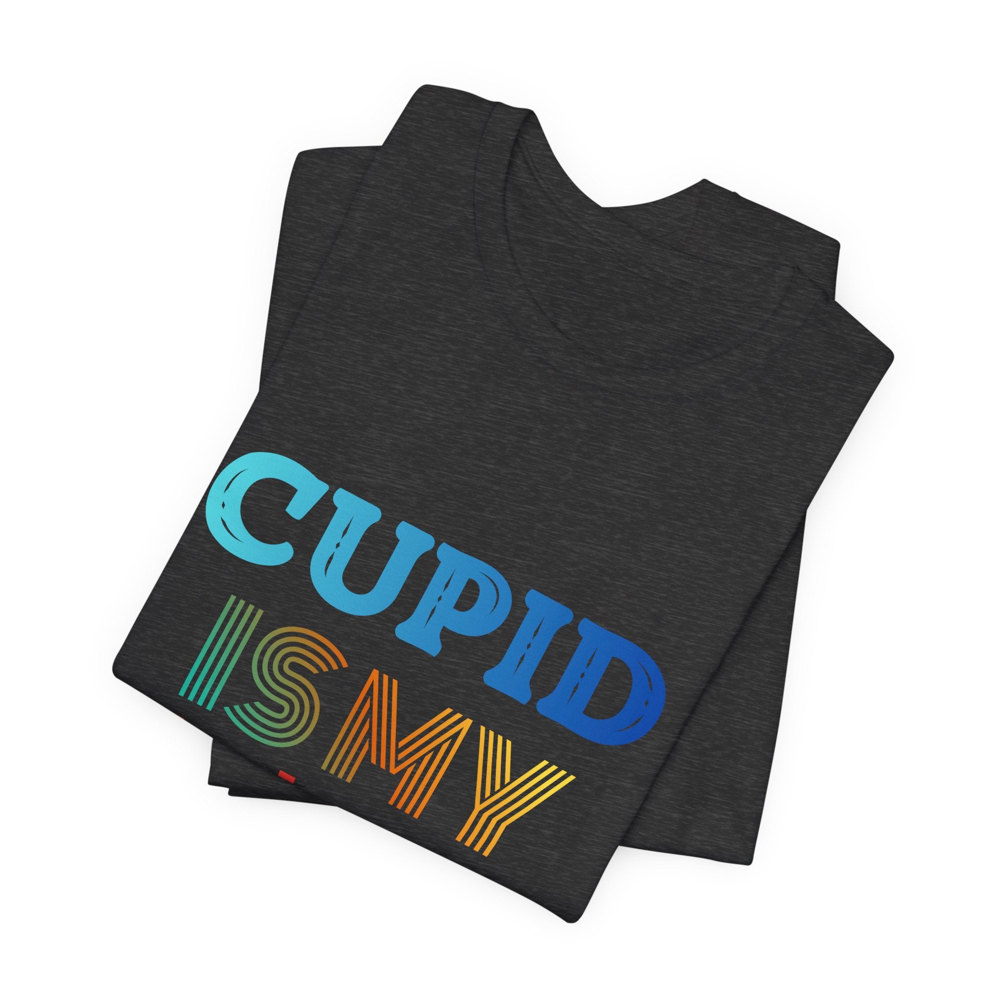 Cupid Is My Bestie Tee - Rainbow Valentine Graphic T-Shirt