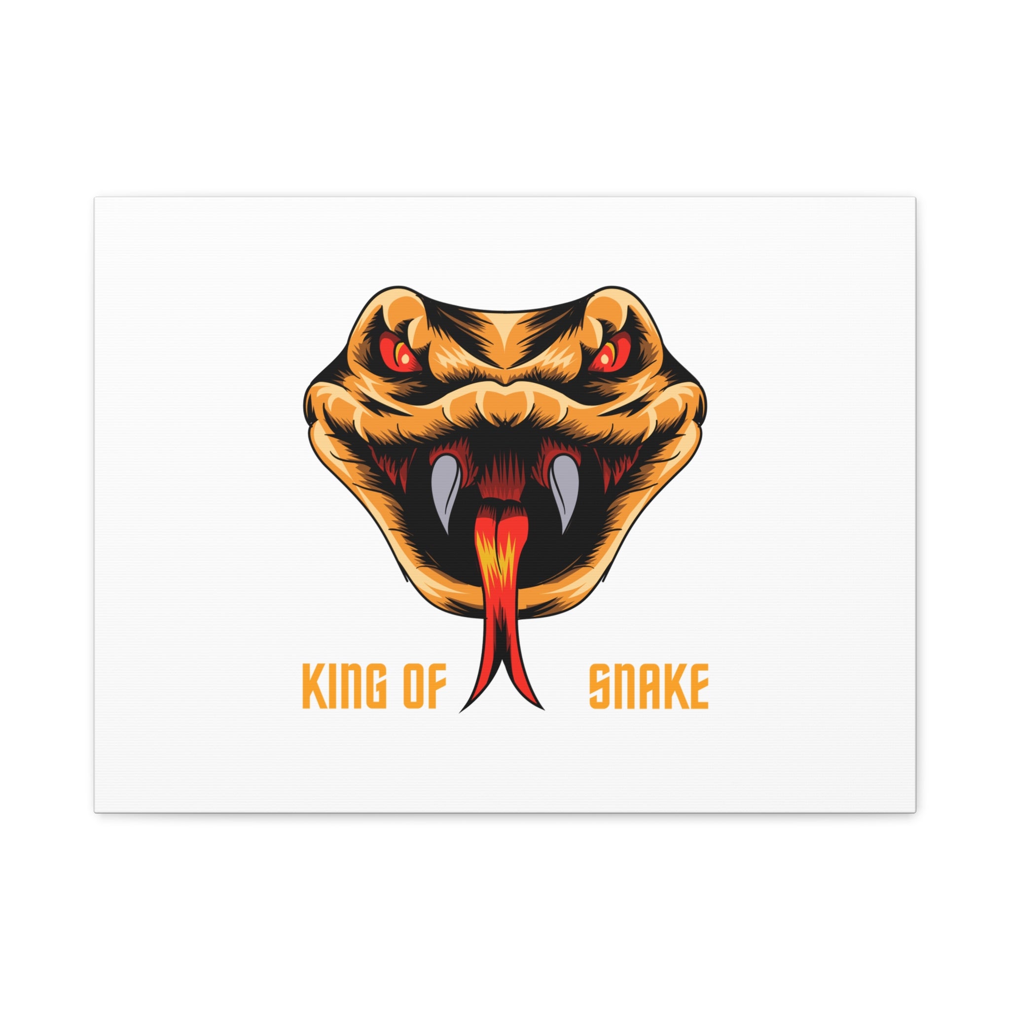 Snake Canvas Wall Art – "King of Snake" Fierce Cobra Head Matte Stretched Print