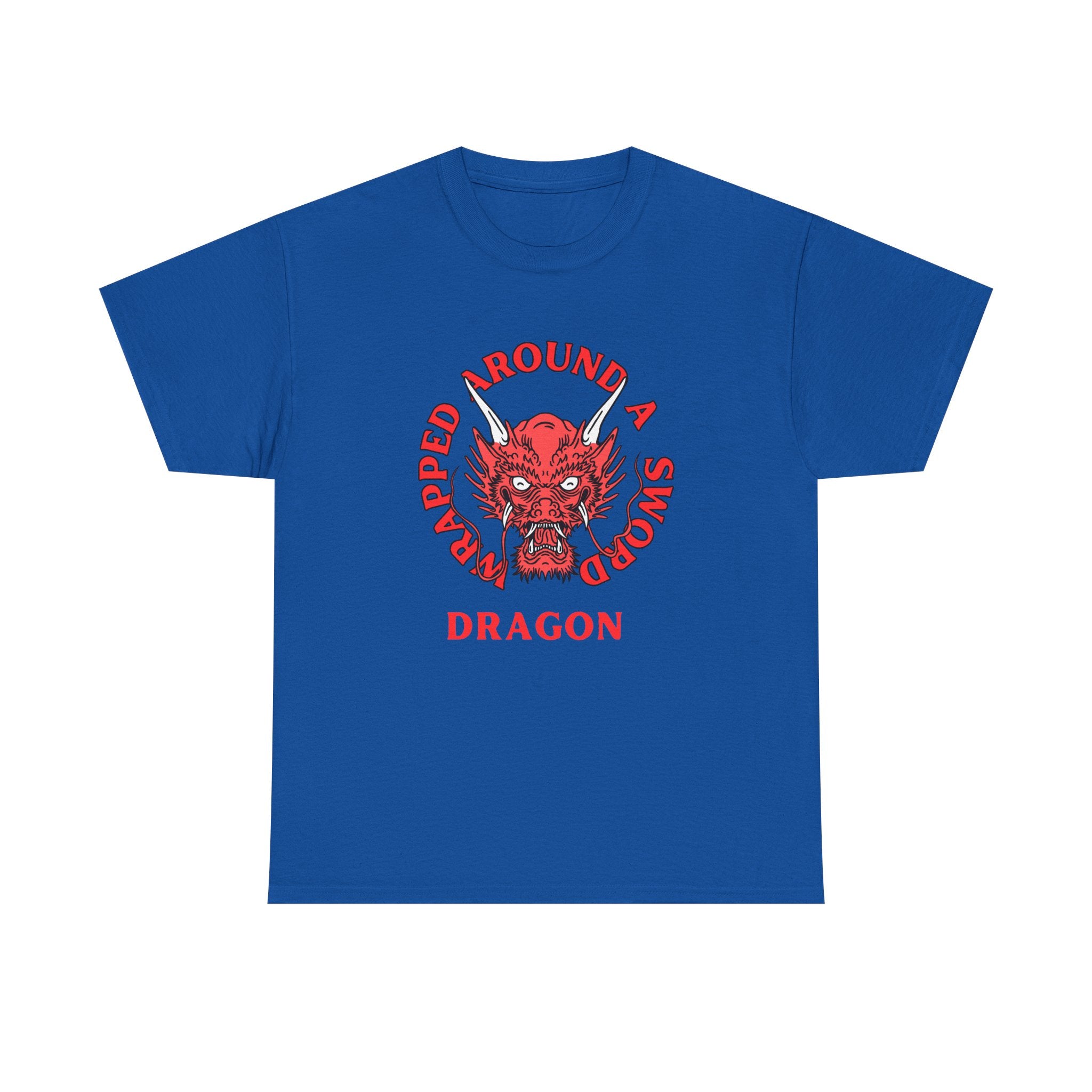 Dragon Tee — 'Wrapped Around a Sword' Red Dragon Graphic T-Shirt