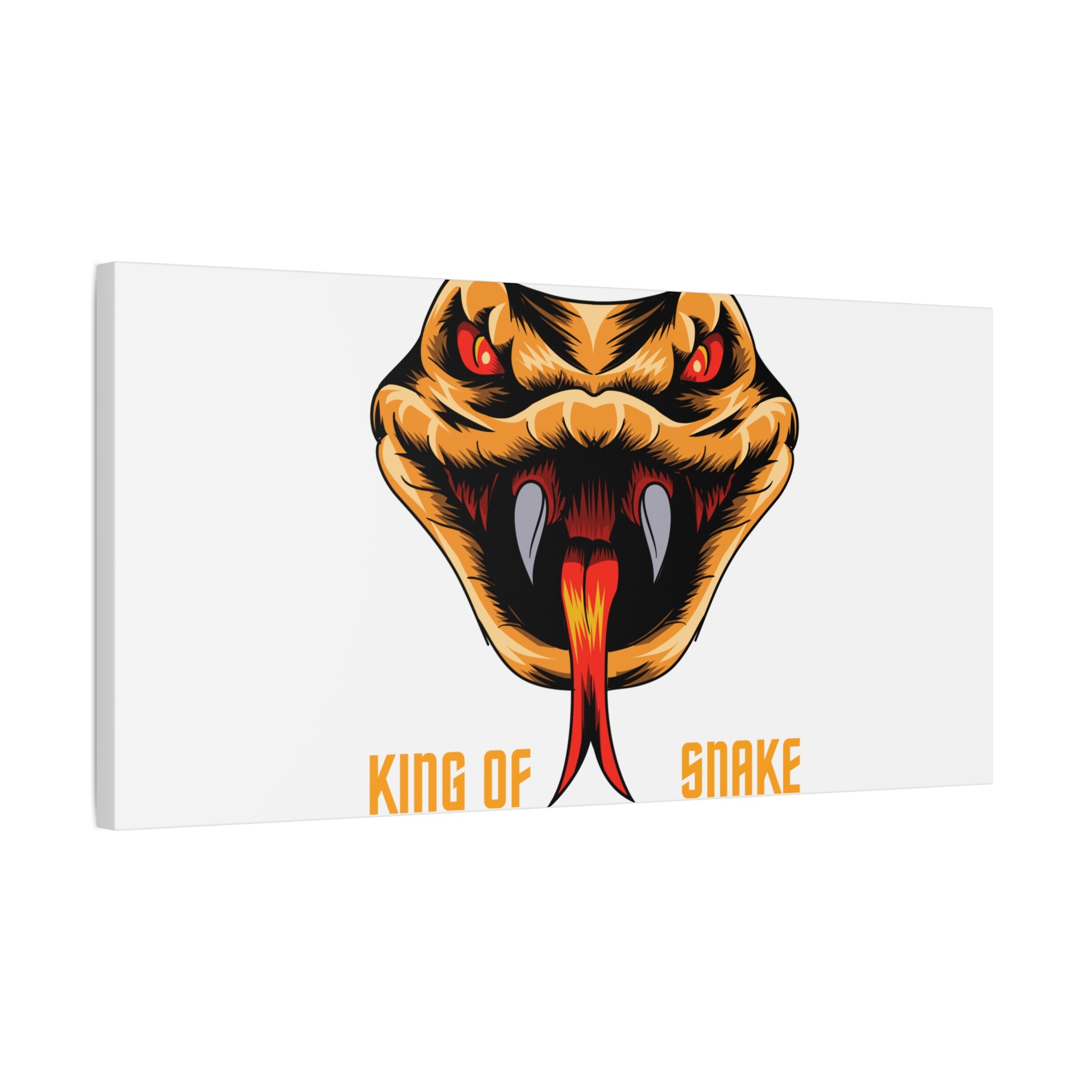 Snake Canvas Wall Art – "King of Snake" Fierce Cobra Head Matte Stretched Print