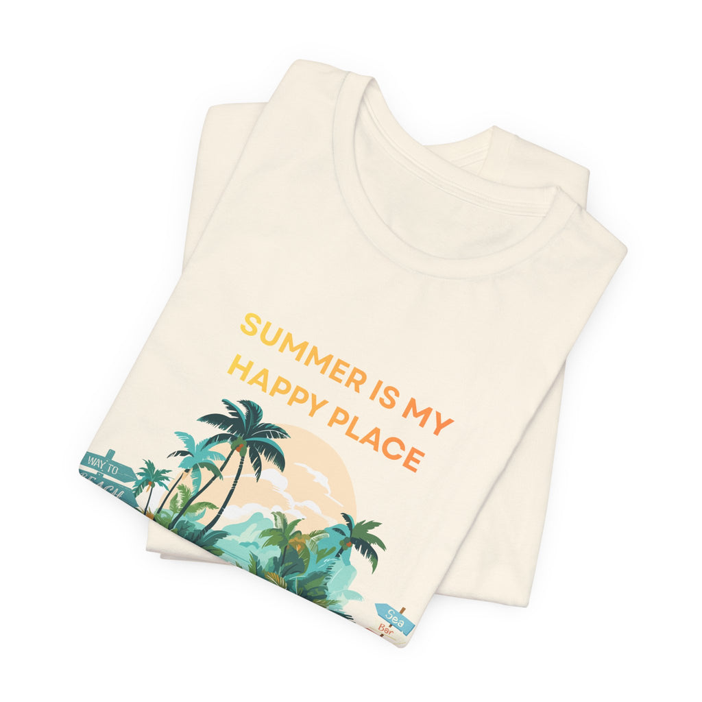 Summer Vibes Beach T-Shirt - "Summer Is My Happy Place" Graphic Tee
