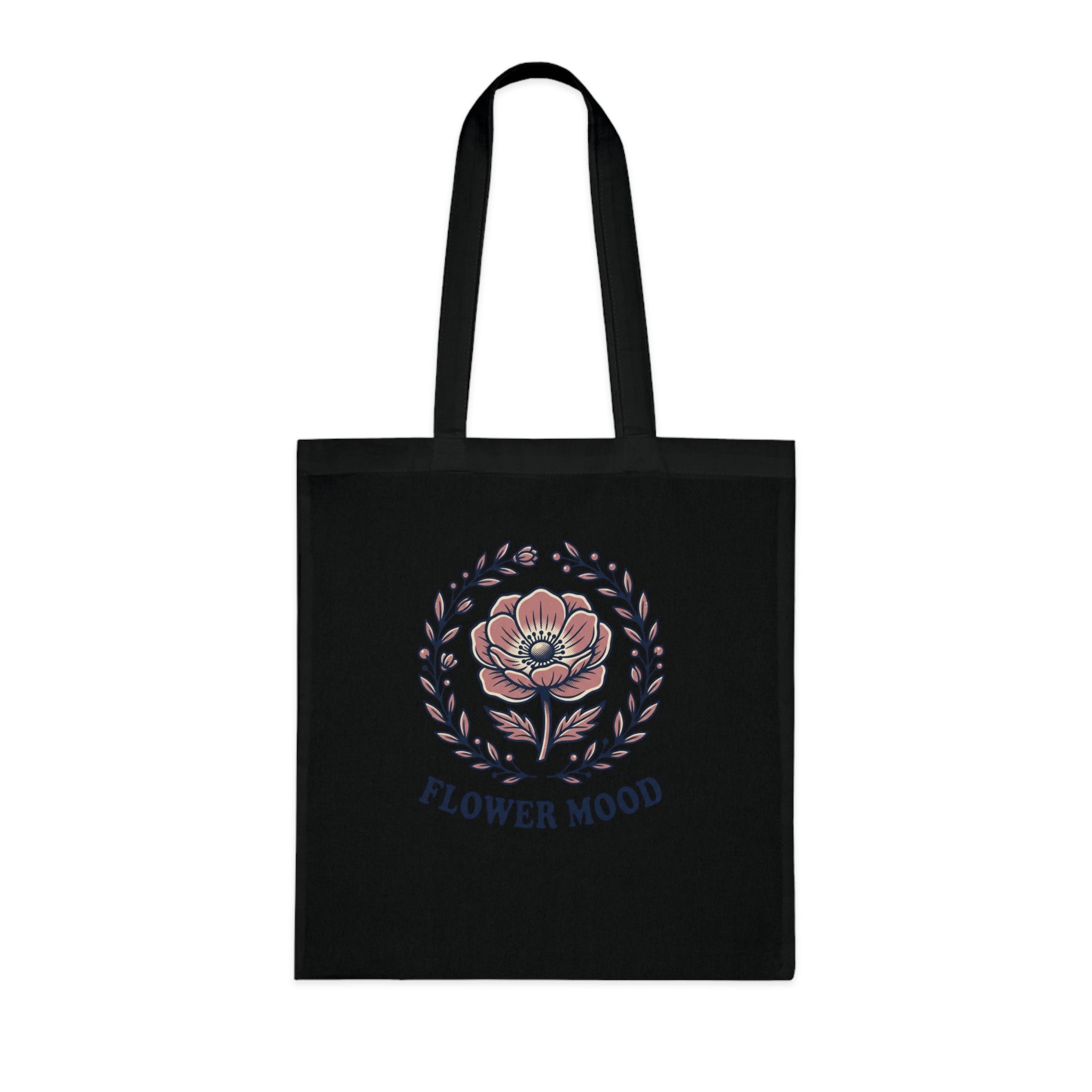 Summer Mood Floral Tote Bag – Retro Rose Cotton Tote