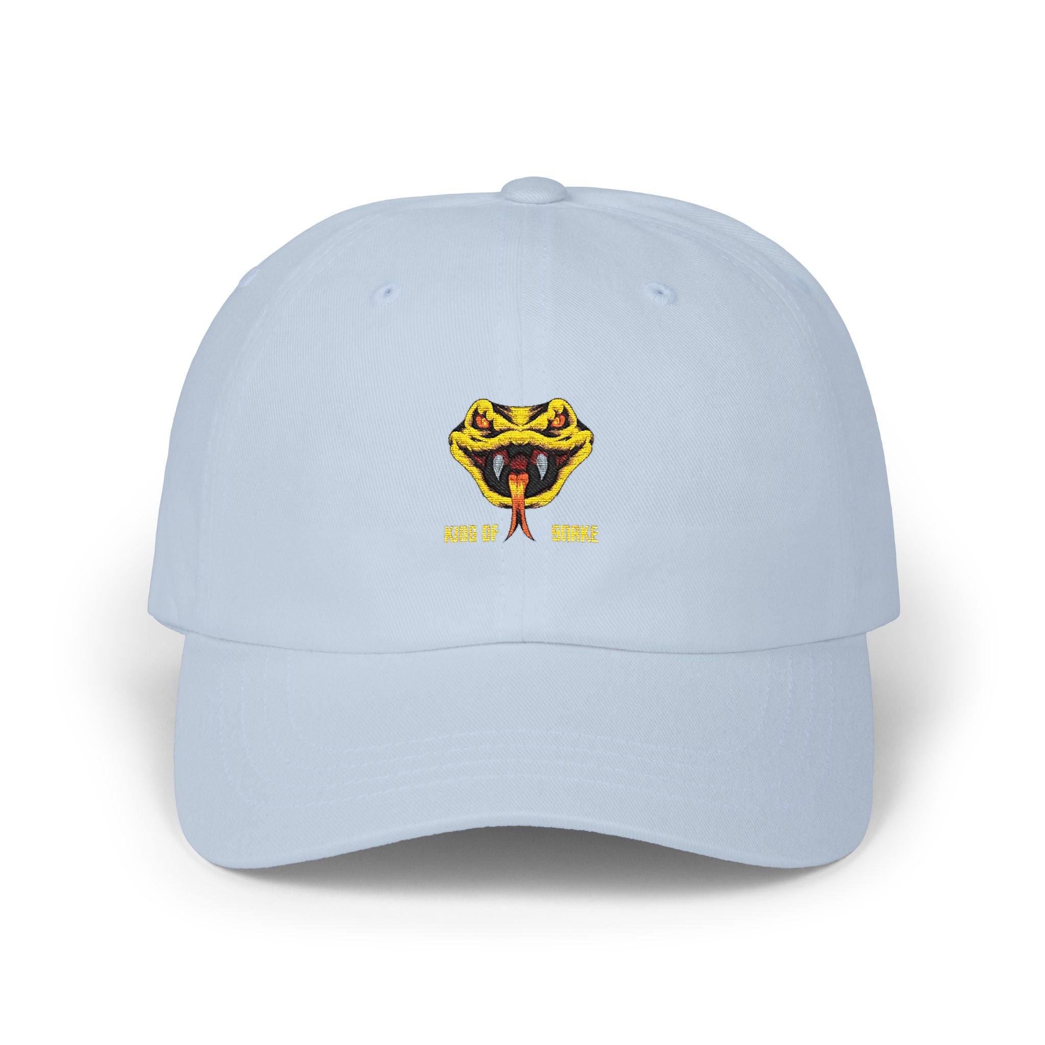 Dad Cap with Yellow Snake Embroidery — Retro Viper Logo Hat
