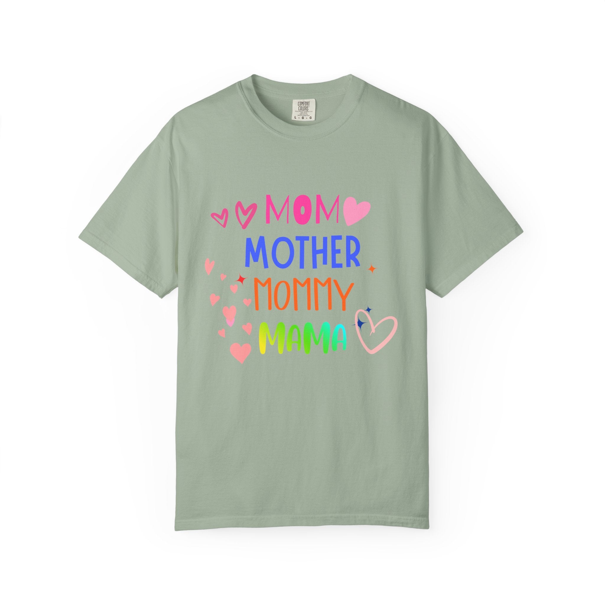 Mom • Mother • Mommy • Mama Colorful Hearts T-Shirt — Mother's Day Gift