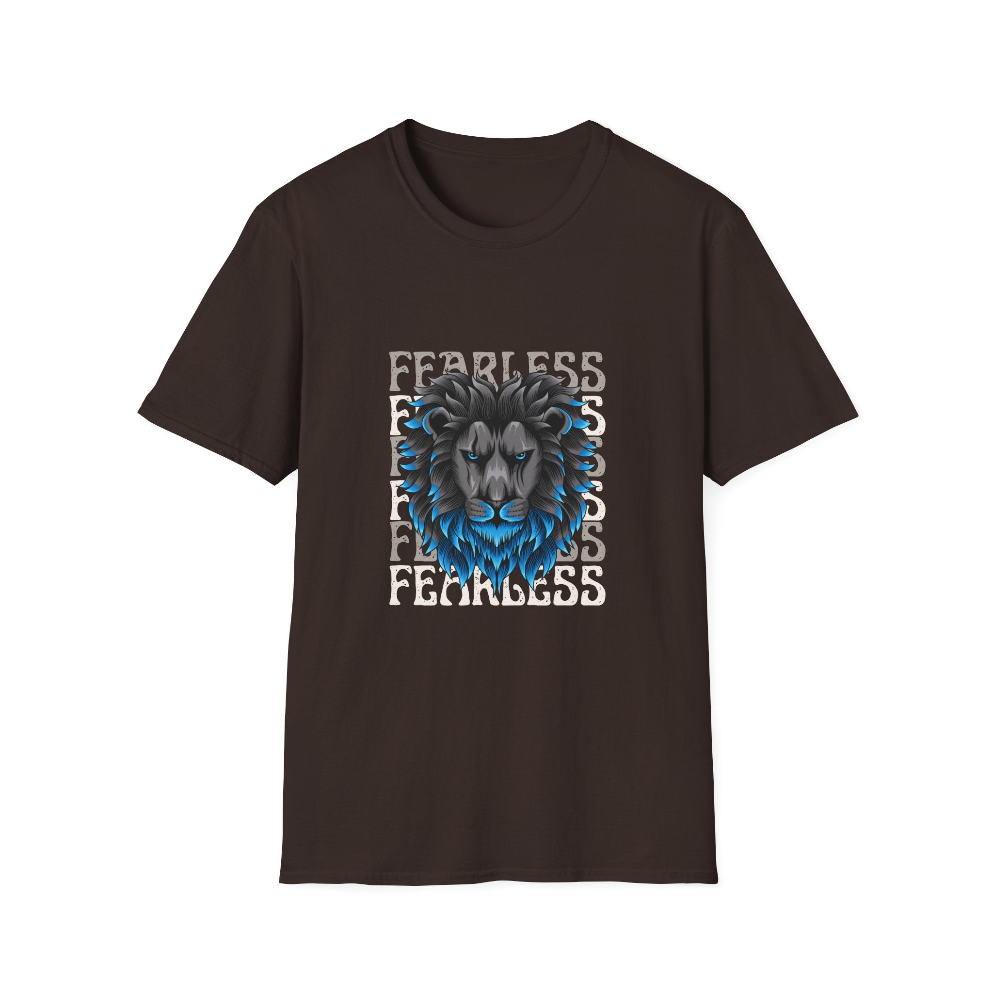 Lion Head T-Shirt — Bold Blue Mane Graphic Tee