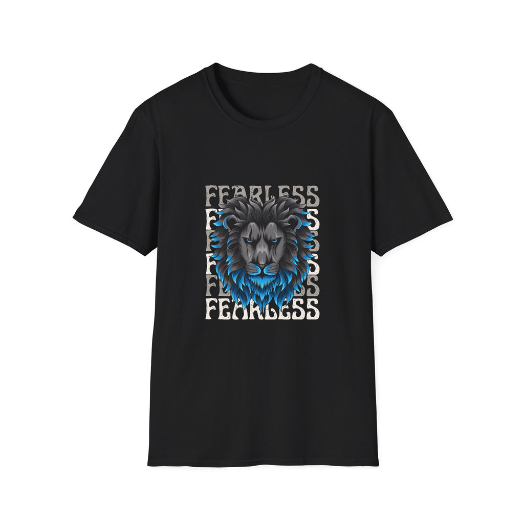 Lion Head T-Shirt — Bold Blue Mane Graphic Tee